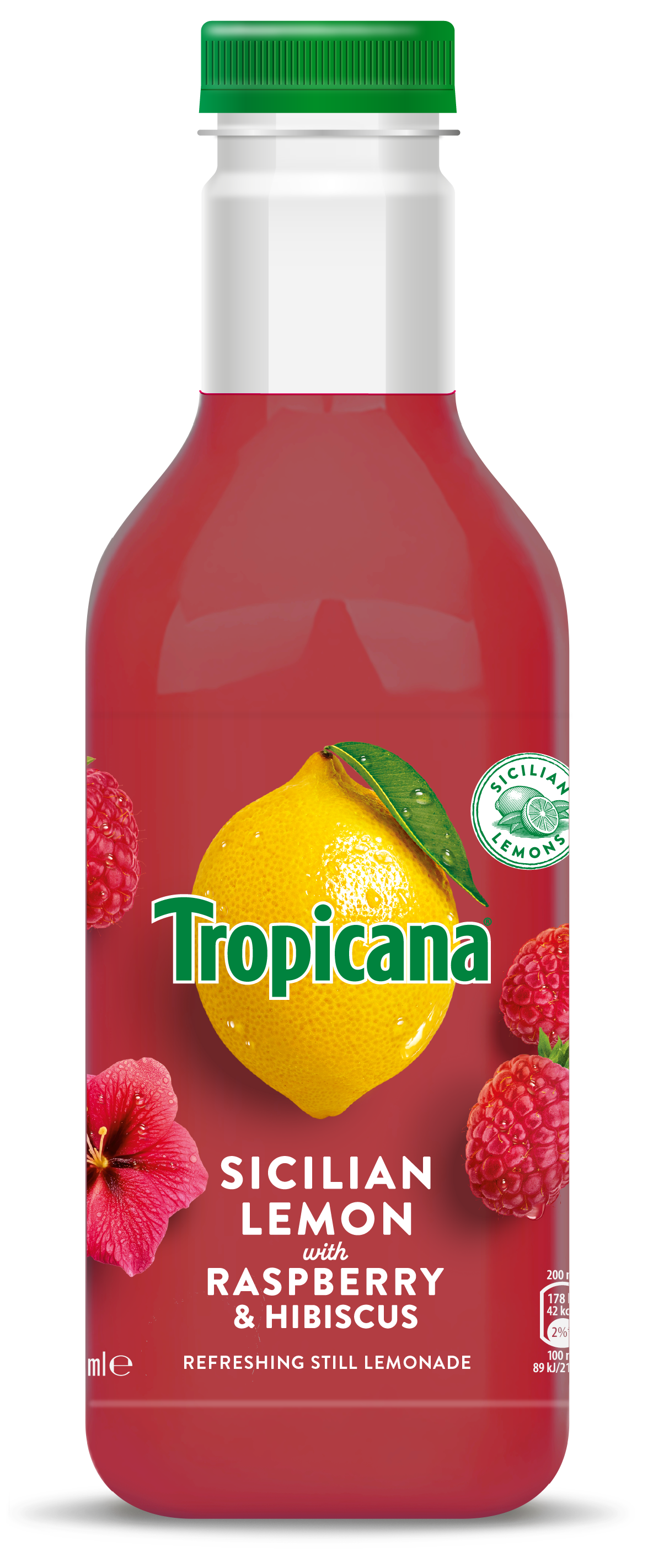 Tropicana sicilian lemonade vadelmatäysmehu hibiskus 0,9l