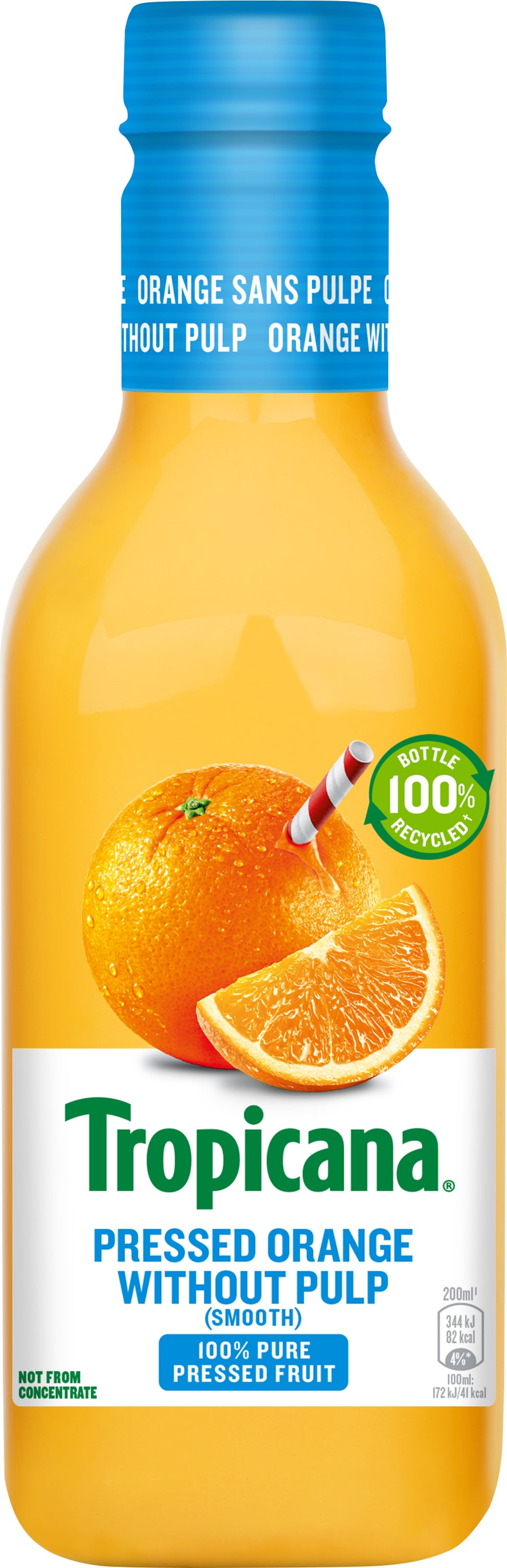 Tropicana pressed orange juice without pulp appelsiinitäysmehu ilman hedelmälihaa 0,9l