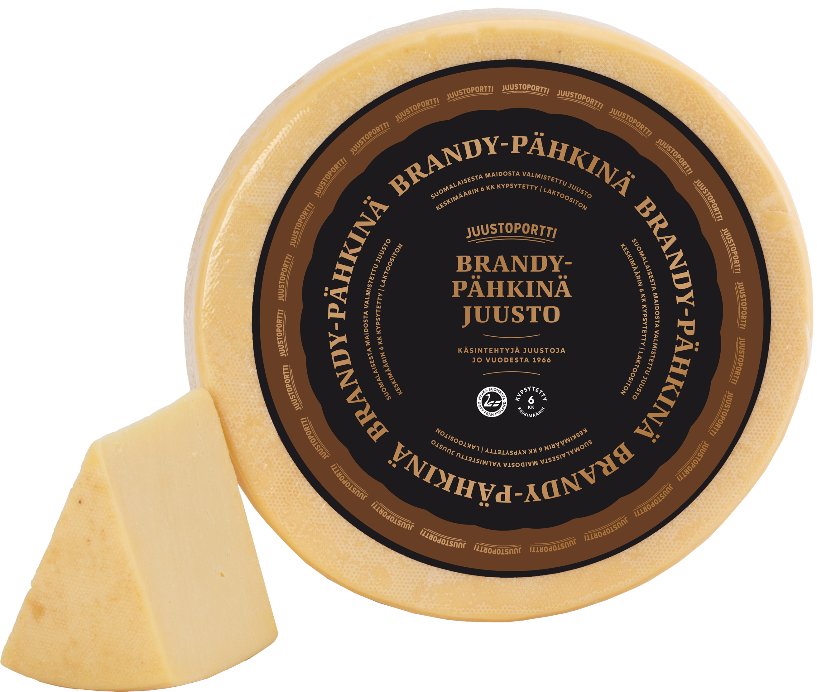 Juustoportti Brandy-pähkinä juustokiekko noin 5 kg