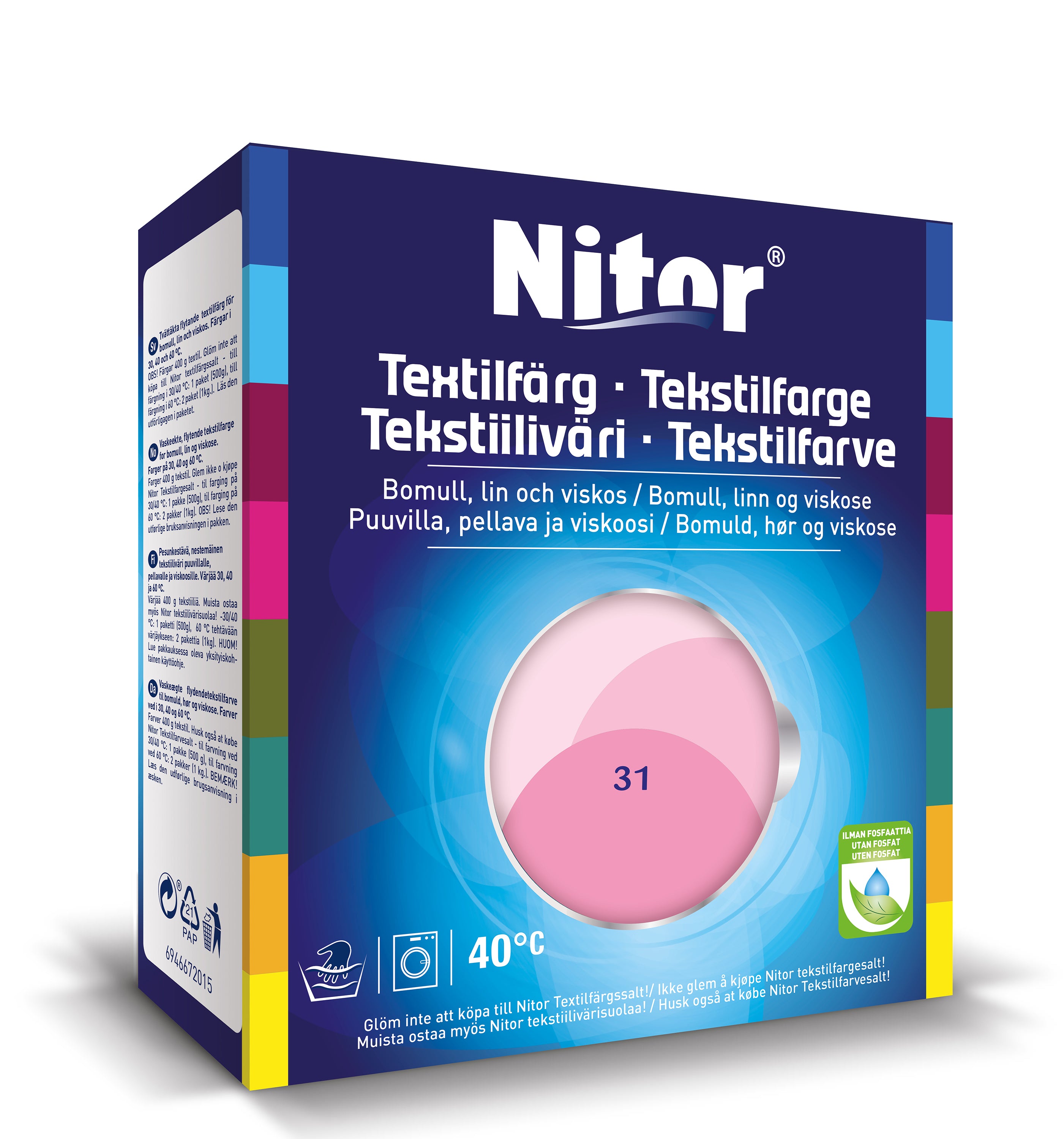 Nitor tekstiiliväri 175g 3031 roosa