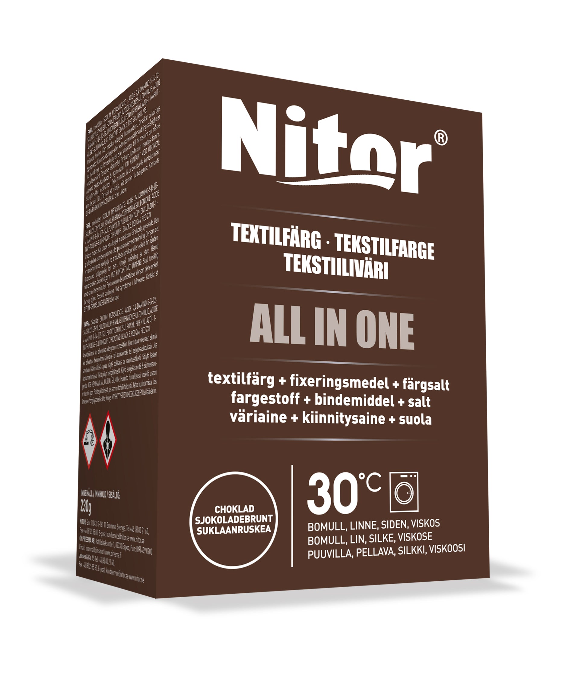 Nitor tekstiiliväri ruskea 230g All in