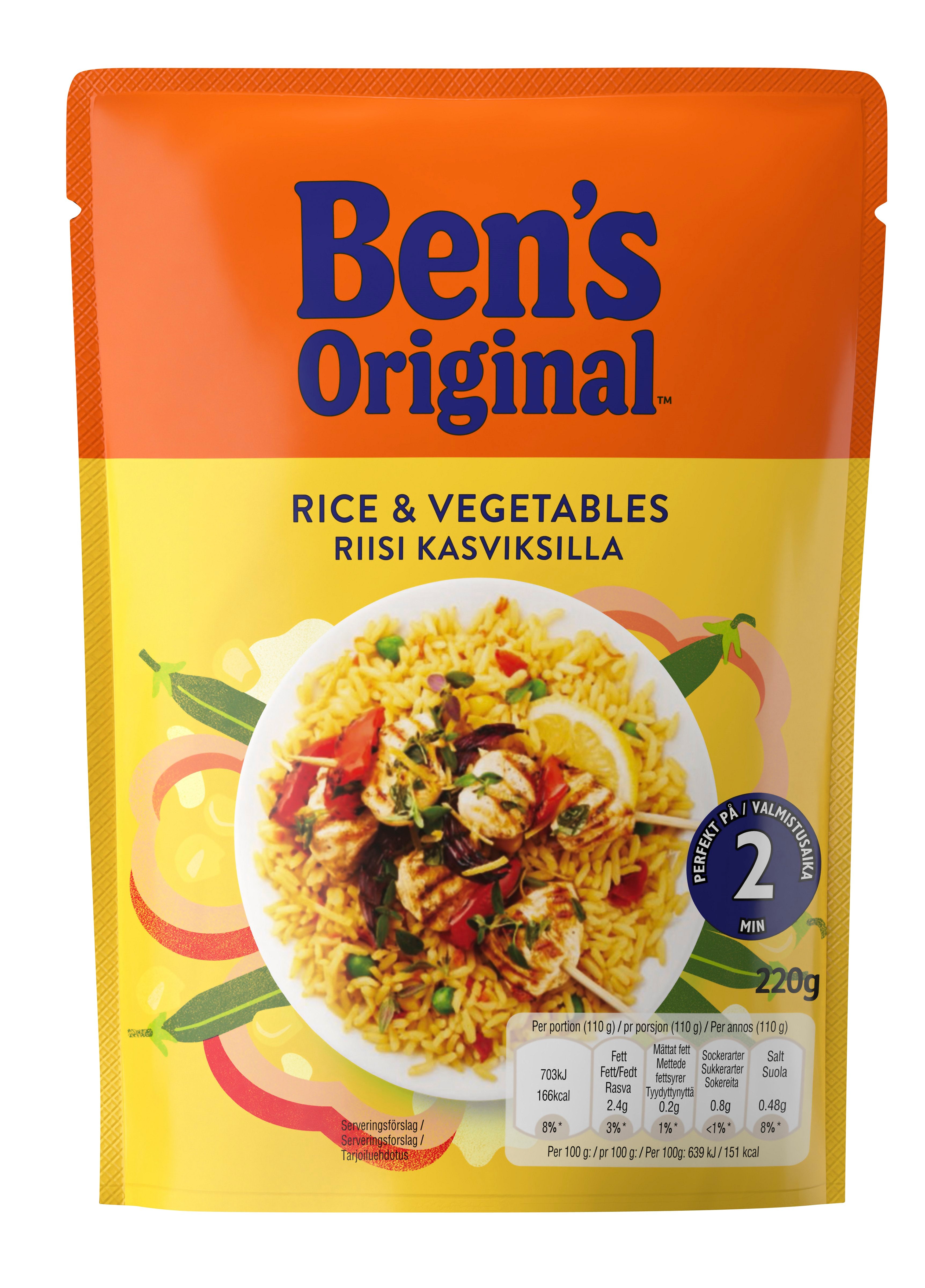 Ben's Original Valmisriisi kasviksilla 220g
