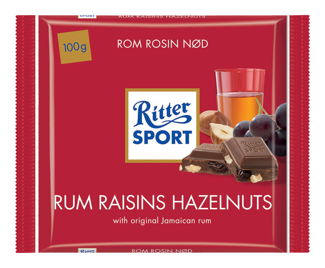 Ritter Sport 100g Rum Raisins Hazelnuts suklaalevy