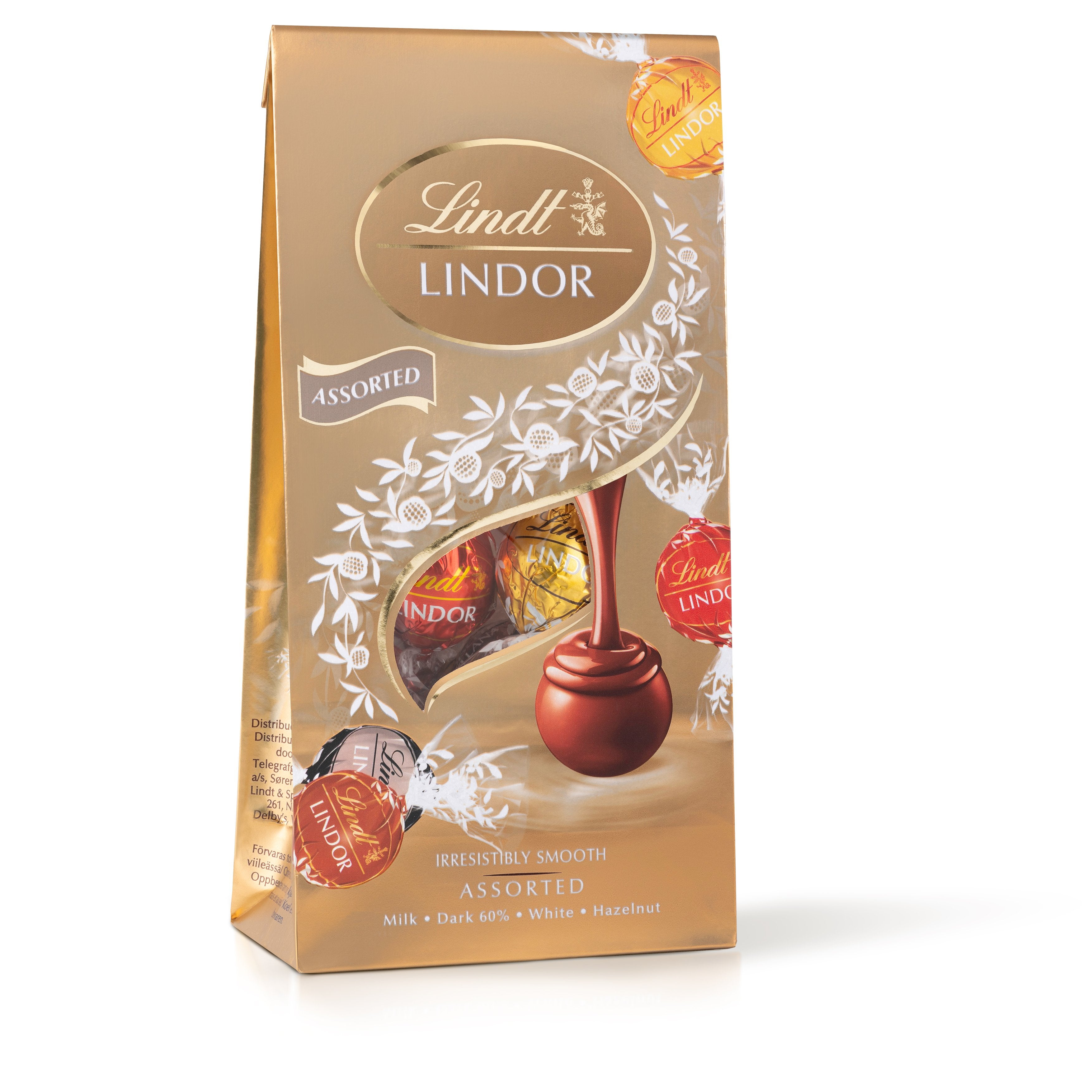Lindt Lindor Maito valko hasselpähkinä tumma suklaakuula pehmeällä täytteellä 137g