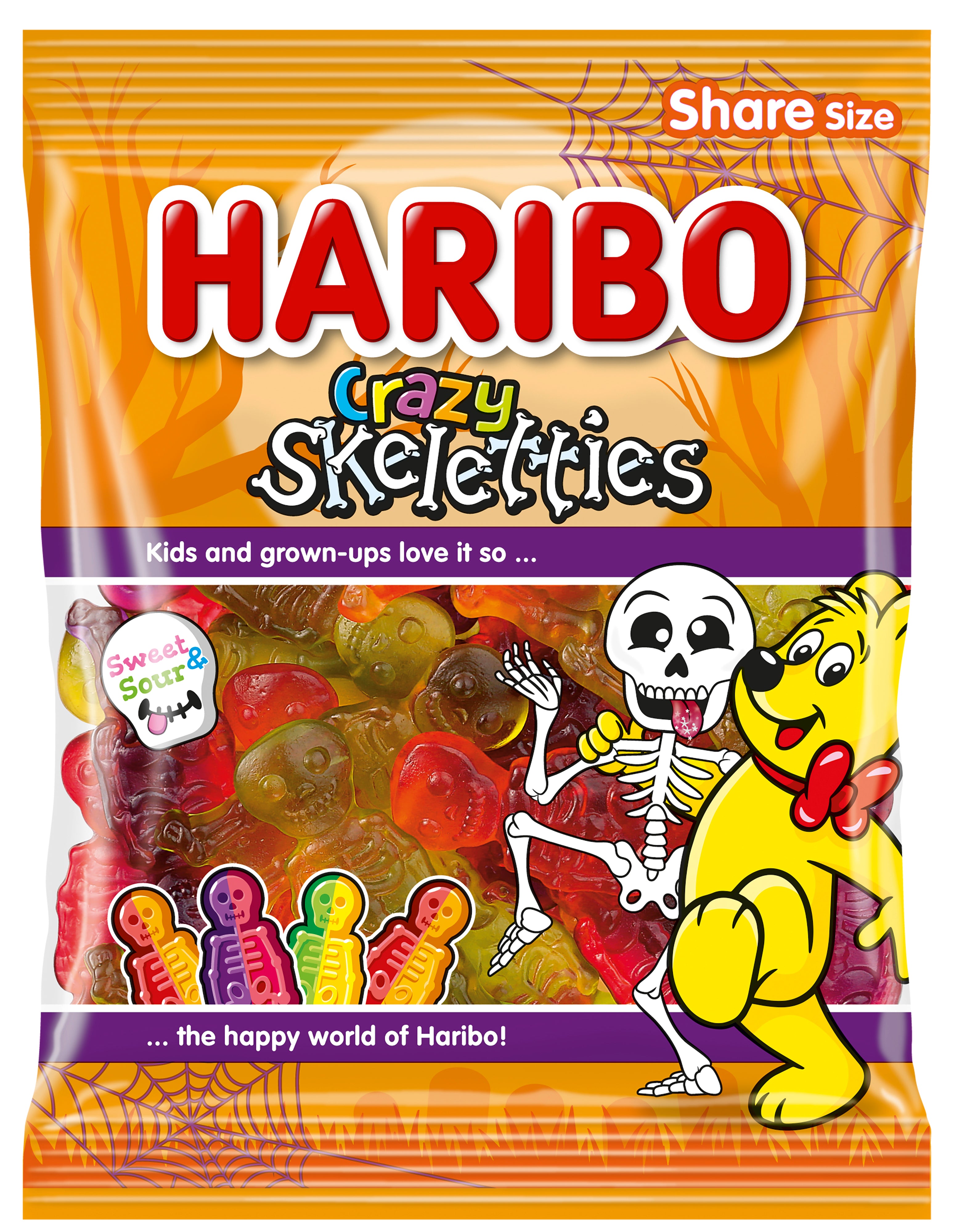 HARIBO Crazy Skeletties 160 g karkkipussi