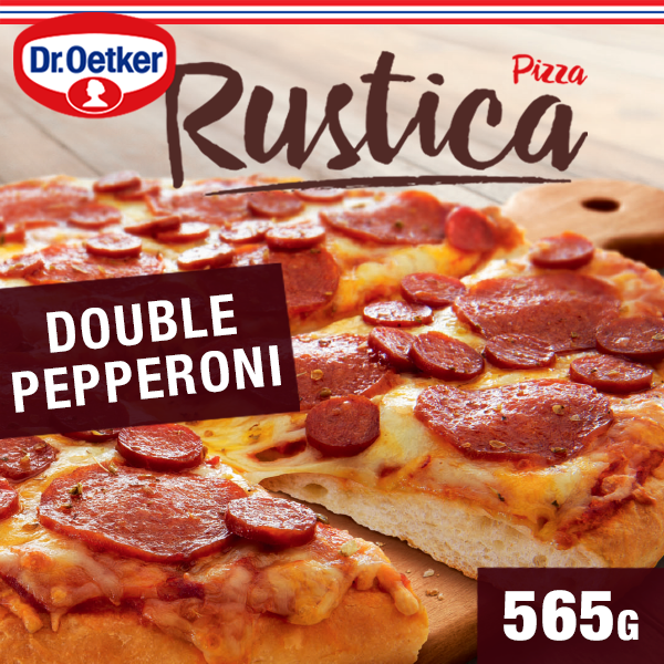 Dr. Oetker Rustica Double Pepperoni Cheddar & Mozzarella pakastepizza  565g