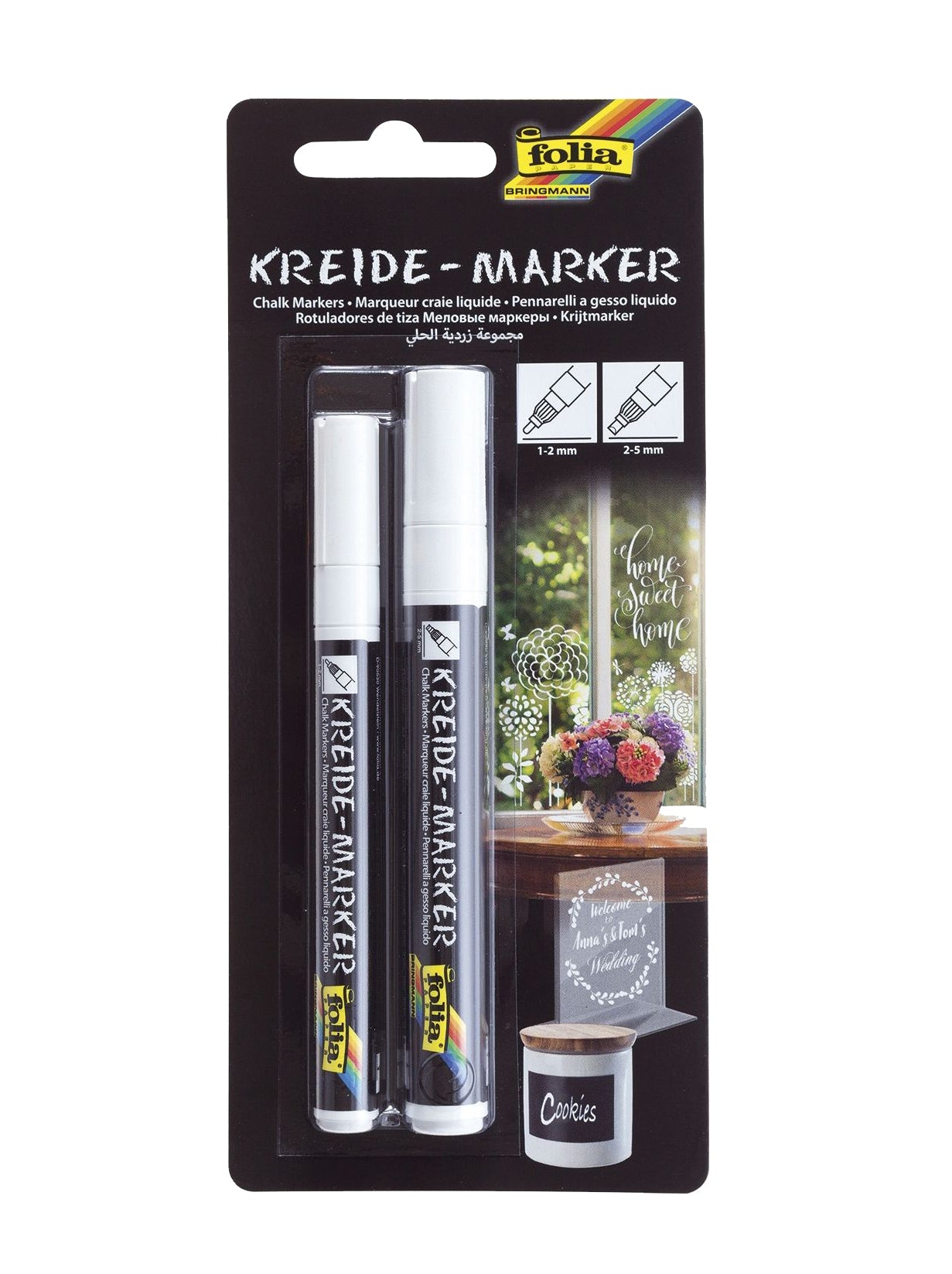 Liitutussisetti 2 eri kokoa valkoinen