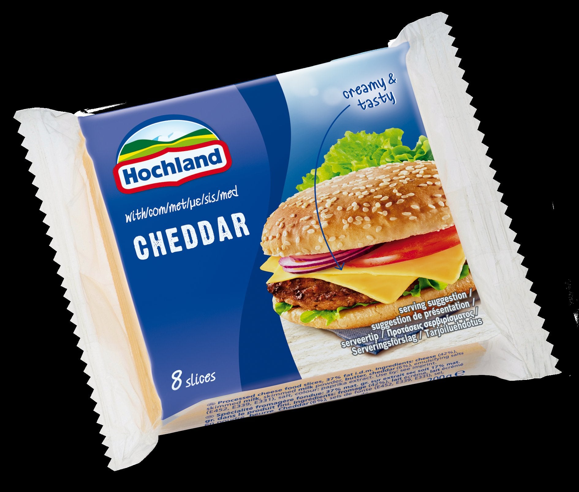 Hochland Cheddar sulatejuustoviipaleet 200 g