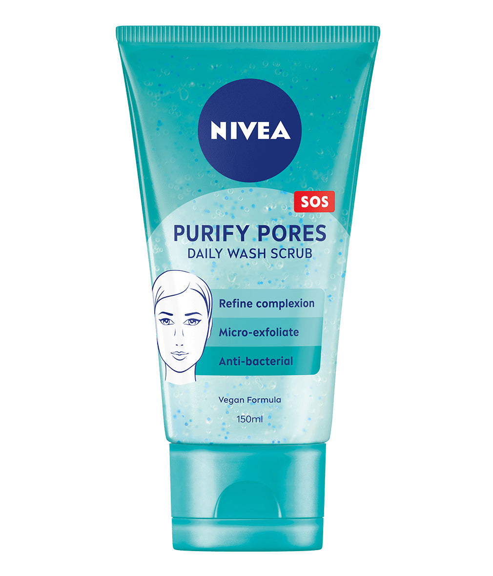 NIVEA 150ml Purify Pores Daily Wash Scrub -puhdistusgeeli