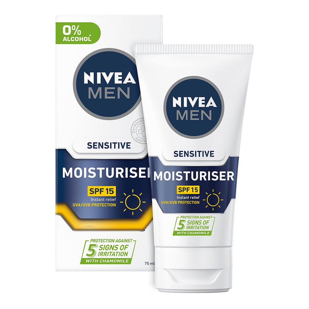 NIVEA MEN 75ml Sensitive Moisturiser SK15 -kasvovoide