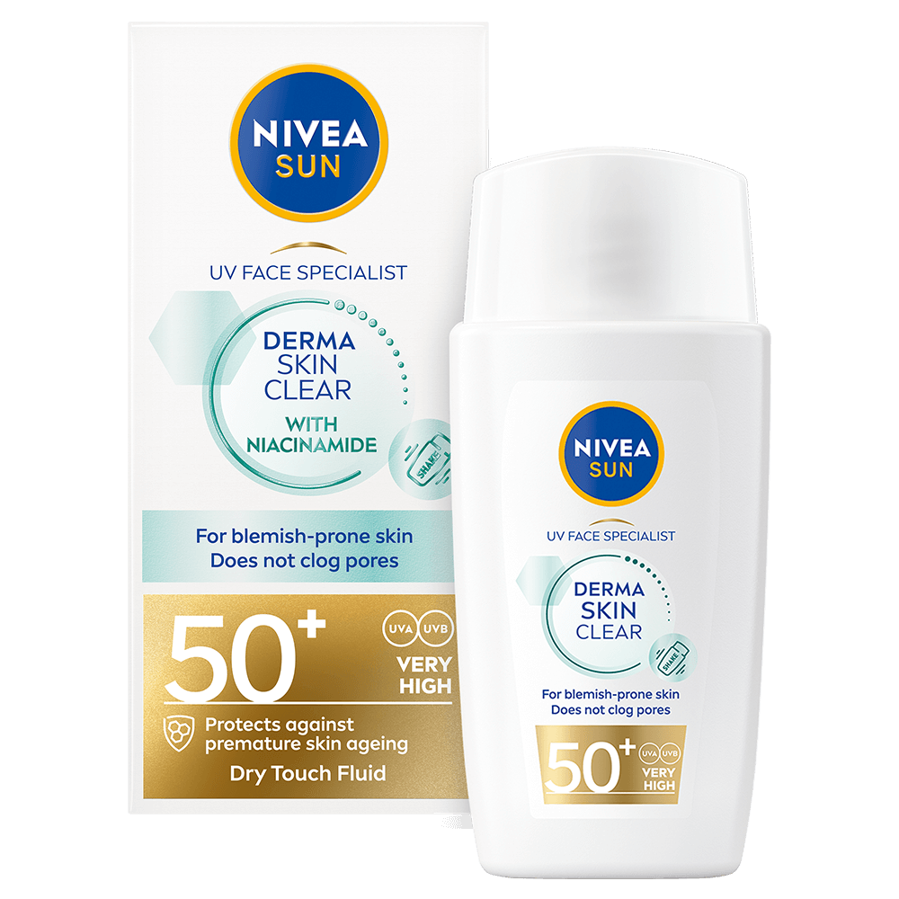 NIVEA SUN 40 ml UV Visage Derma Blemish Control Fluid SK50+ -aurinkosuojavoide