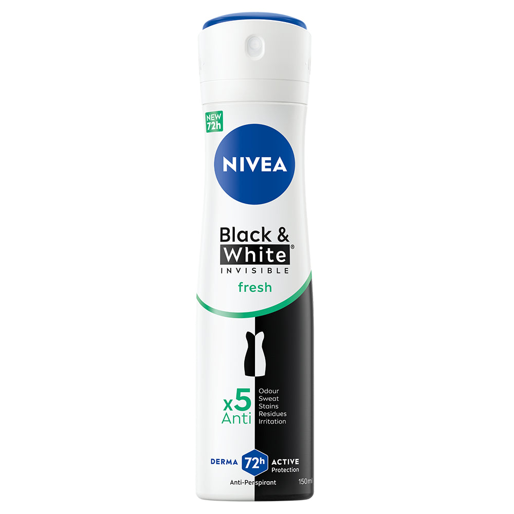 NIVEA 150ml Black & White Invisible Fresh Deo Spray -antiperspirantti