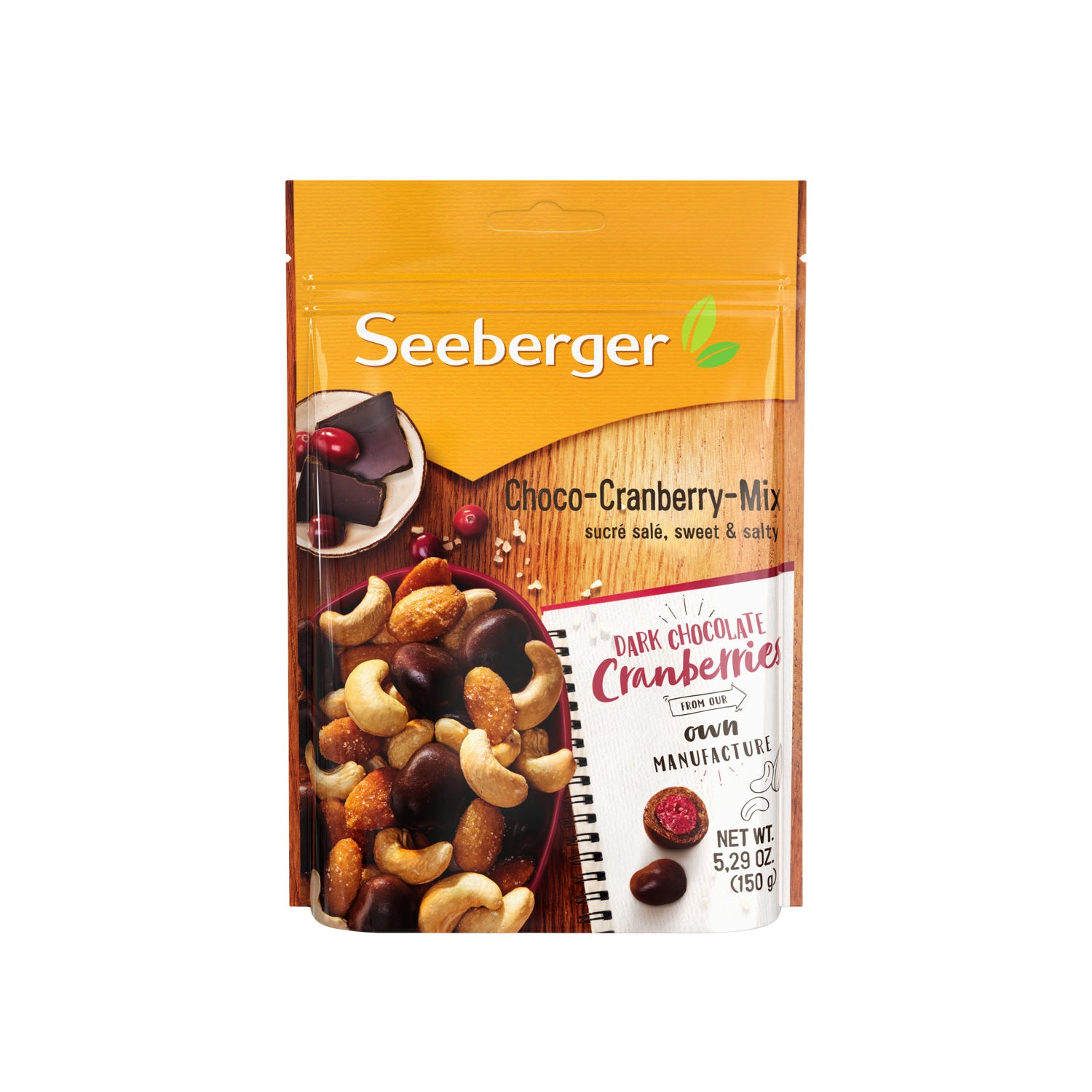 Seeberger Choco-Cranberry-Mix sweet & salty - Suklaa-karpalo pähkinä-mix 150g