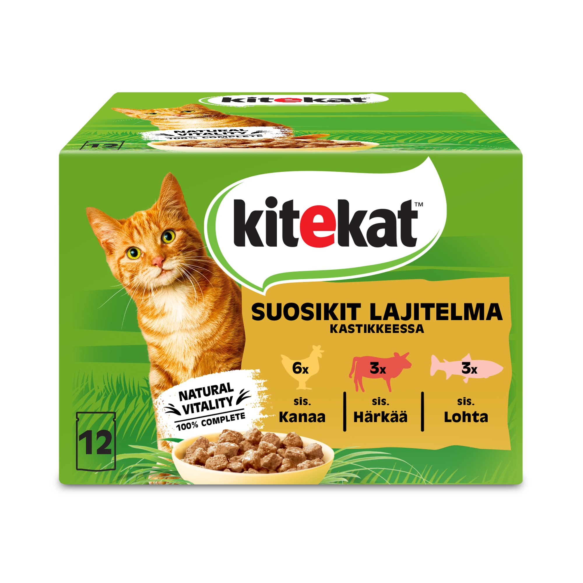 Kitekat Suosikit Lajitelma kastikkeessa 12x85g