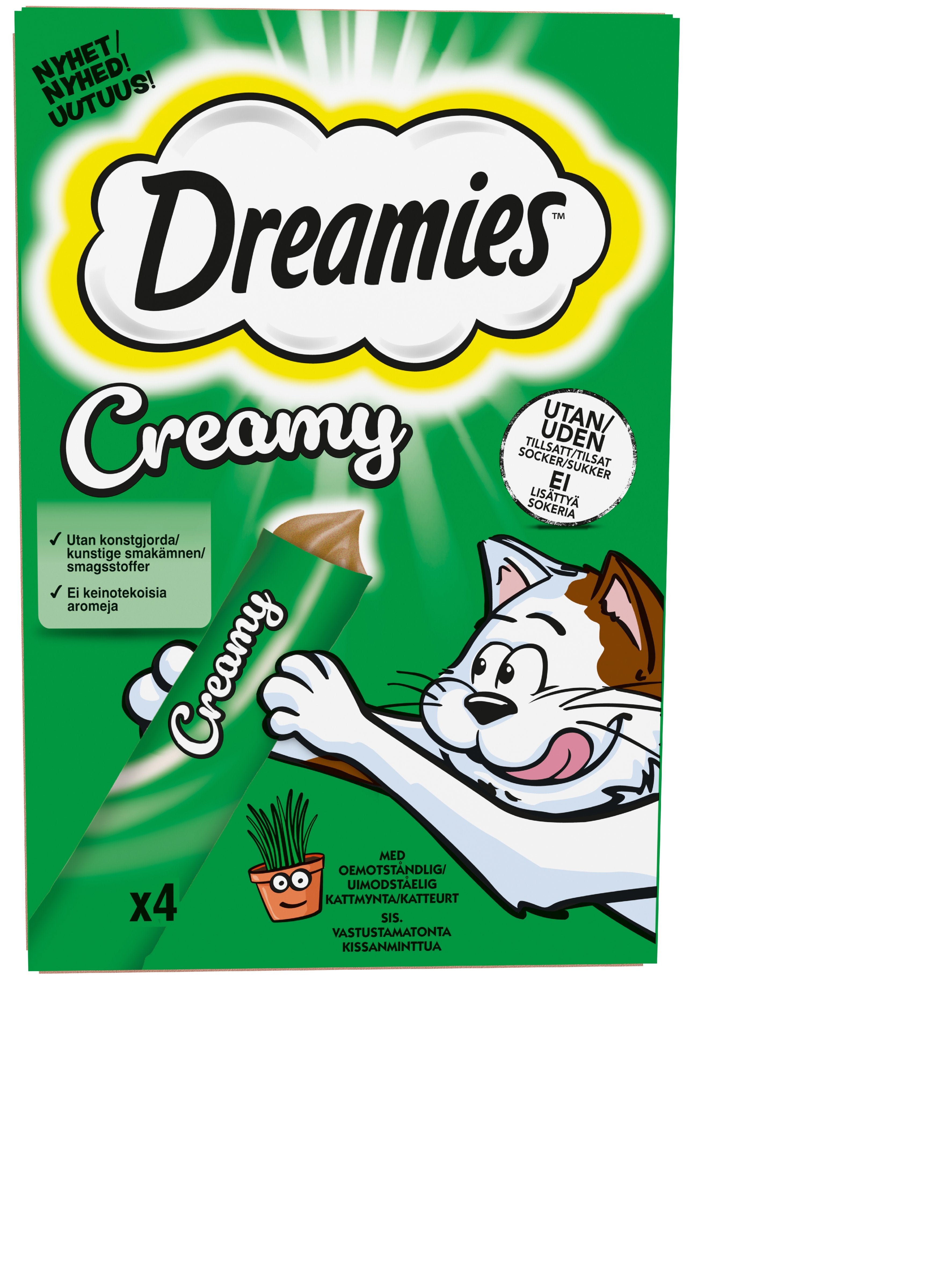 Dreamies Creamy Kissanherkku Kissanminttu 4x10g