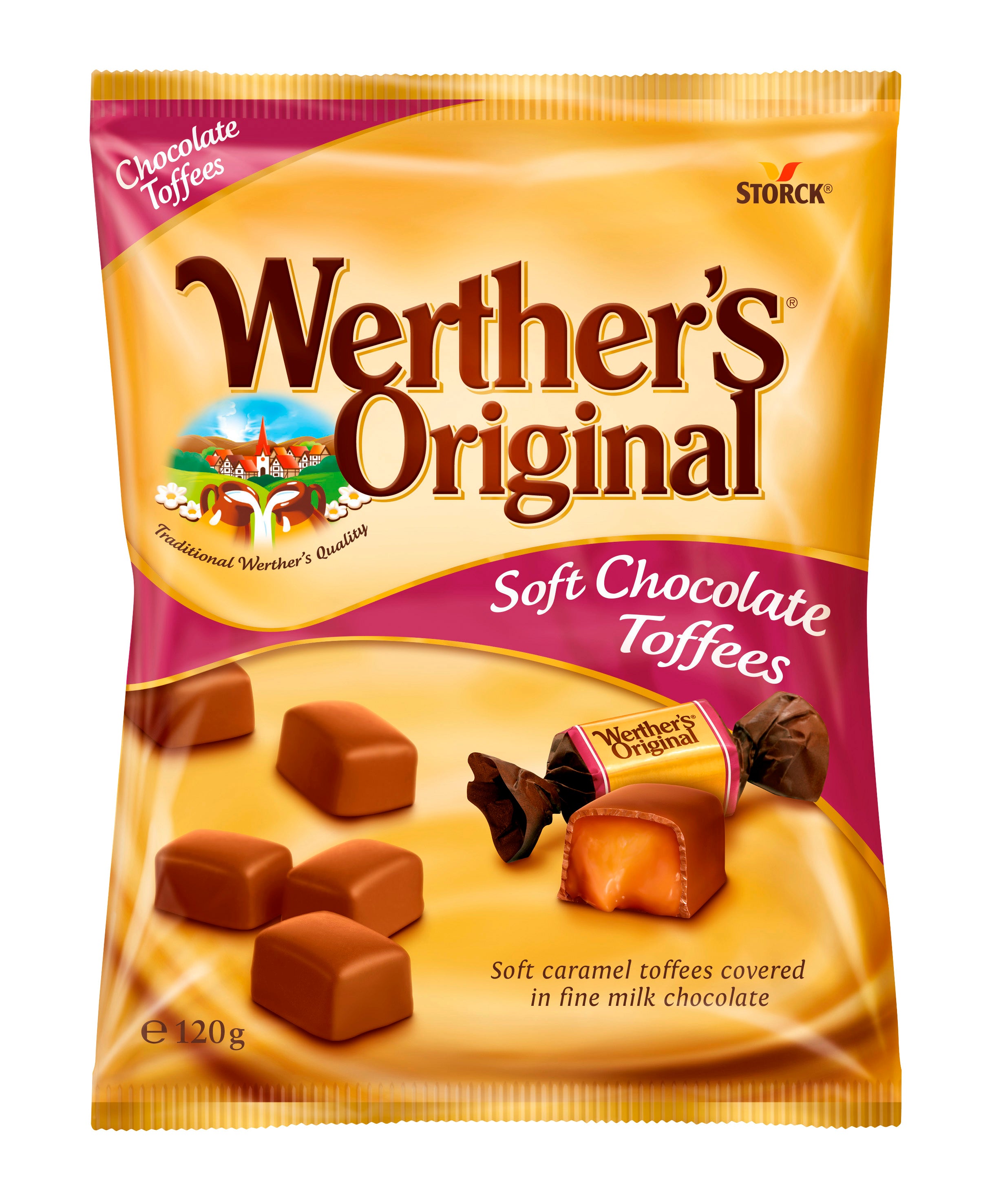 Werther´s Original Soft Chocolate Toffees 120g kermatoffee 120g