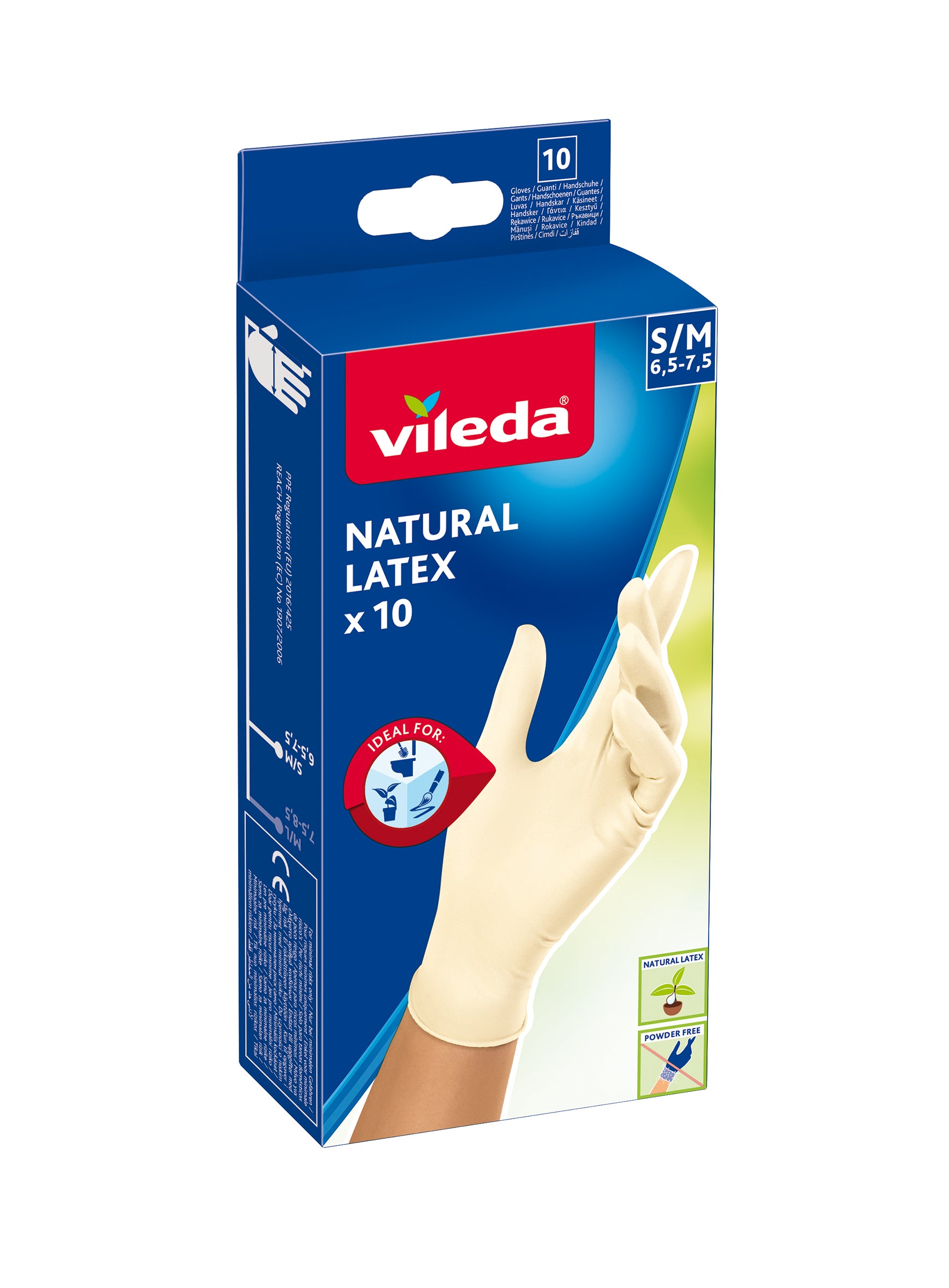 Vileda Latex Naturel k.käsine 10kpl S/M