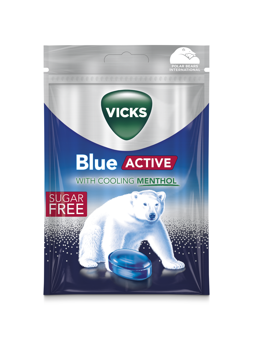 Vicks Blue active sokeriton kurkkupastilli 72g