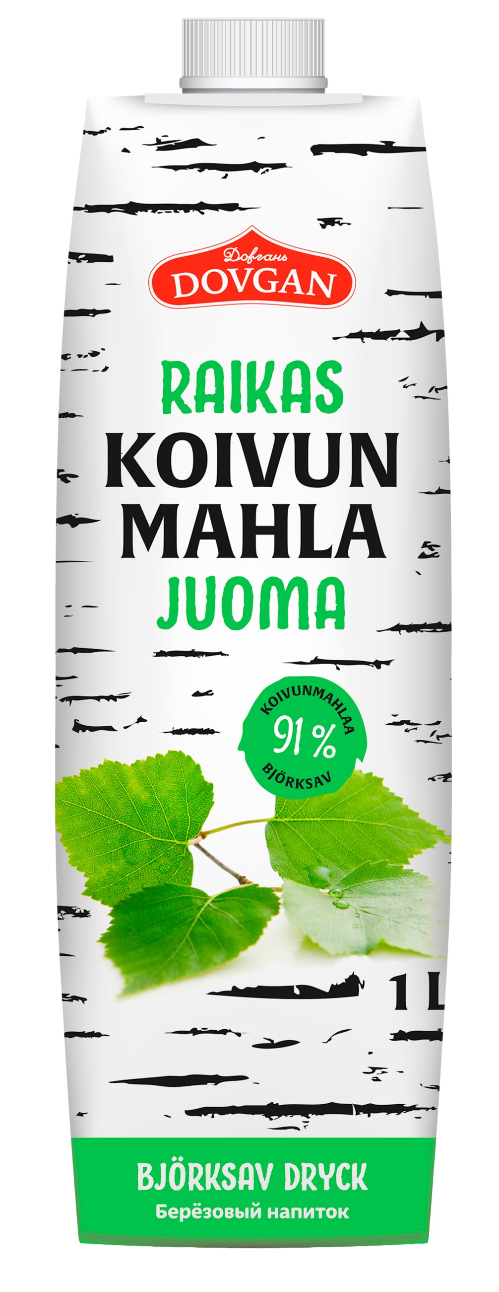 Dovgan Koivunmahlajuoma 91% Mintunmakuinen 1 l
