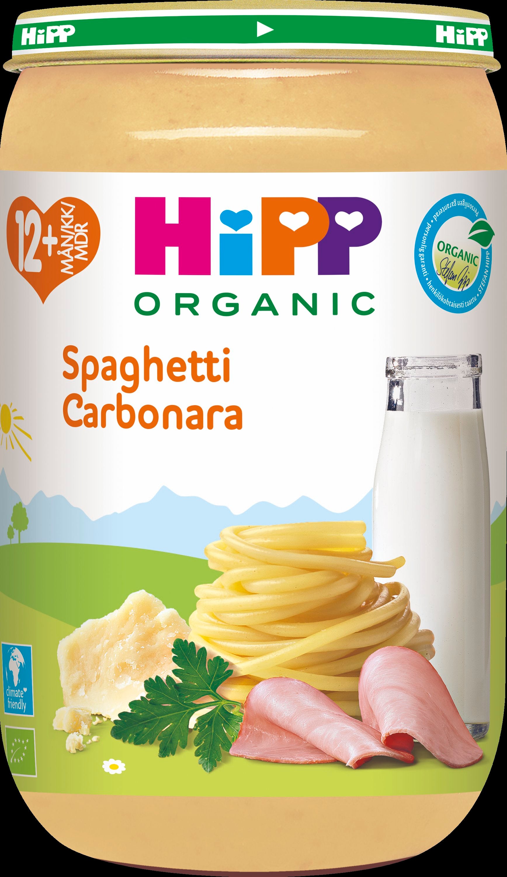 HiPP 250g Luomu Spaghettis Carbonara 12kk