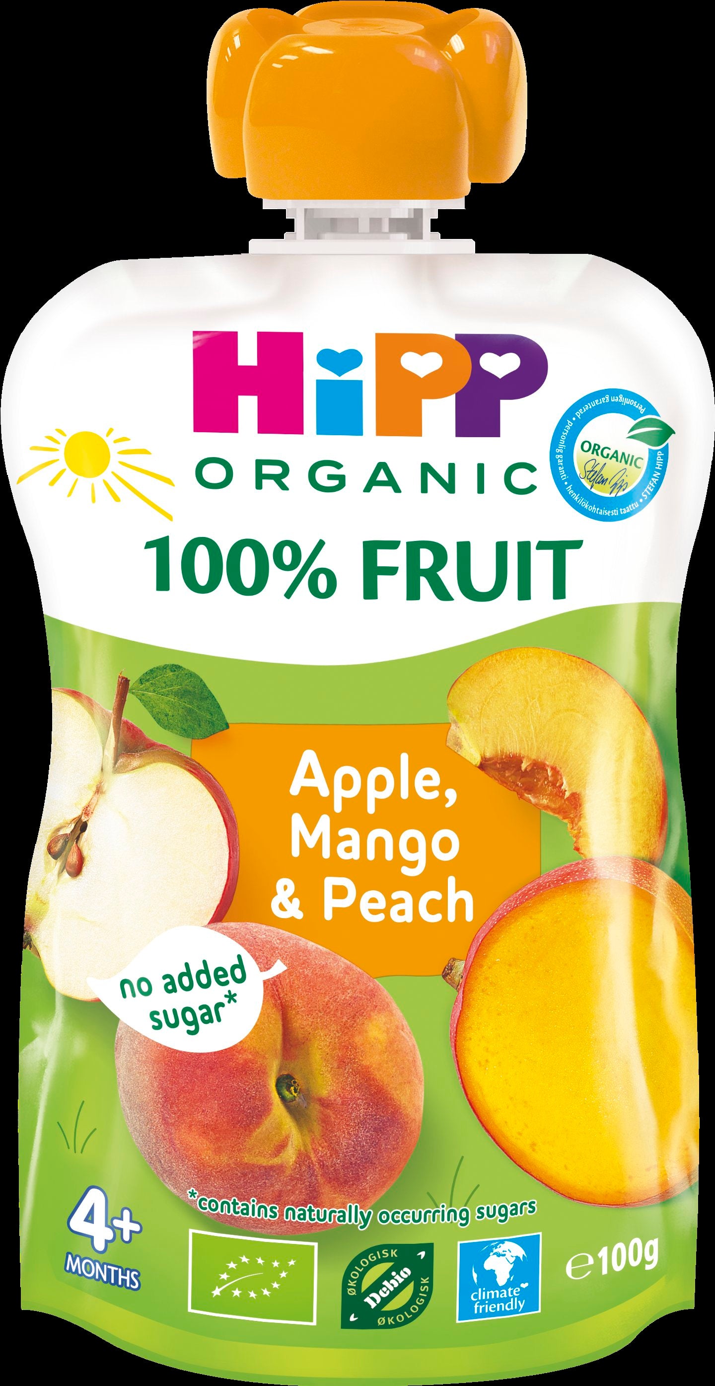 HiPP 100g Luomu Smoothie Persikkaa, Mangoa&Omenaa 4kk