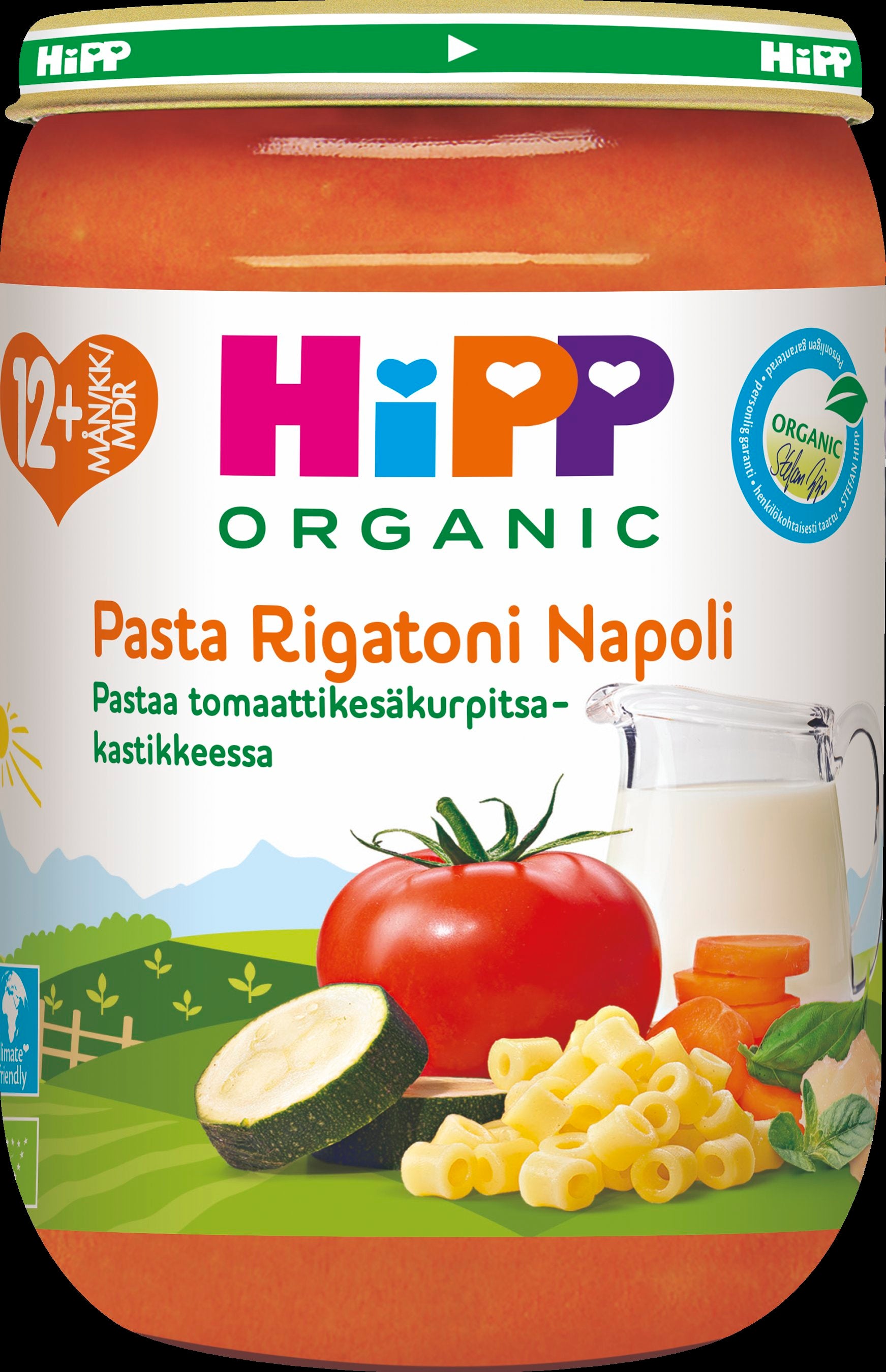 Hipp 220g Luomu Pastaa Tomaatti-kesäkurpitsakastikkeessa 12kk