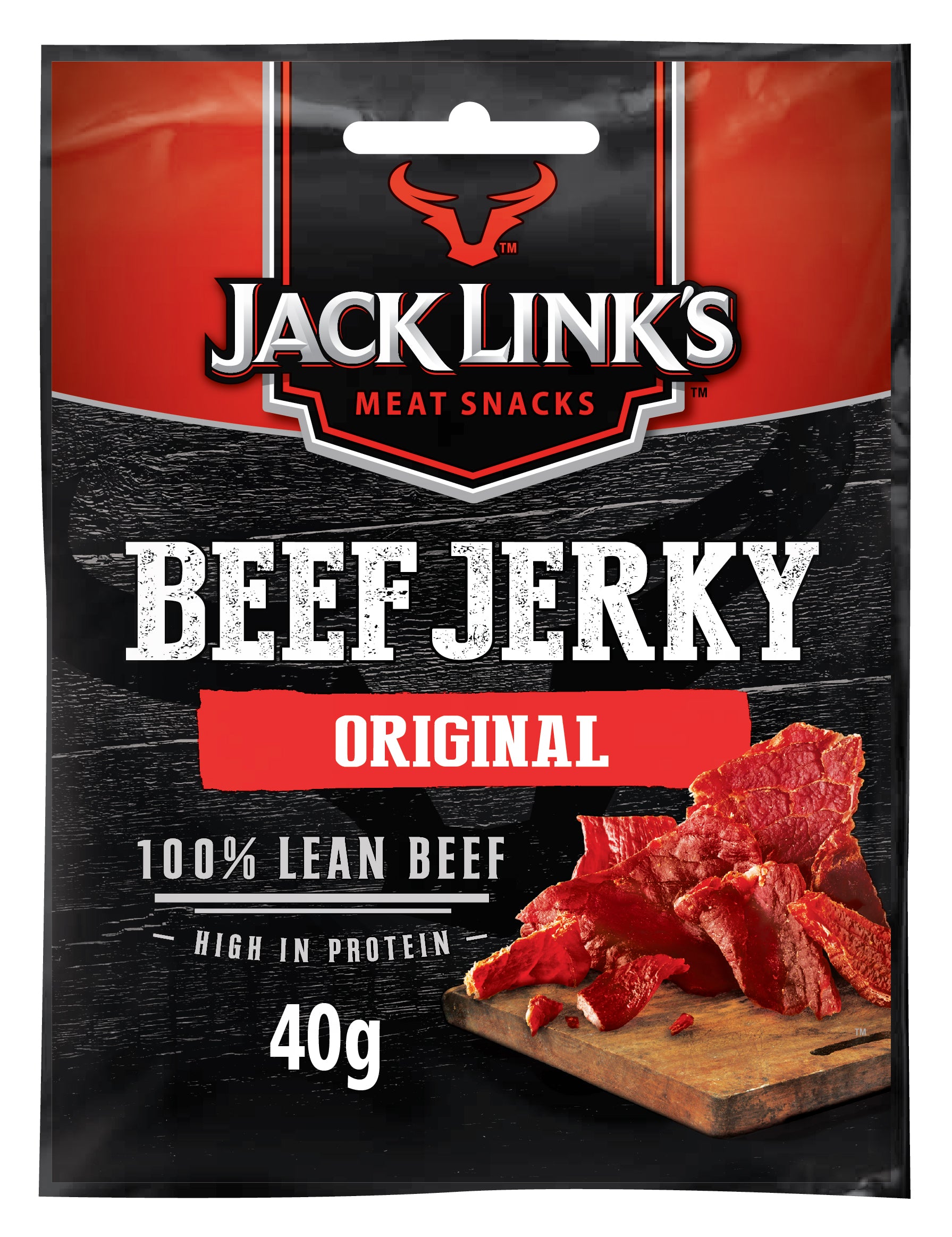 Jack Link's Beef Jerky Original, Maustettuja ja kuivattuja naudanlihasuikaleita 40g