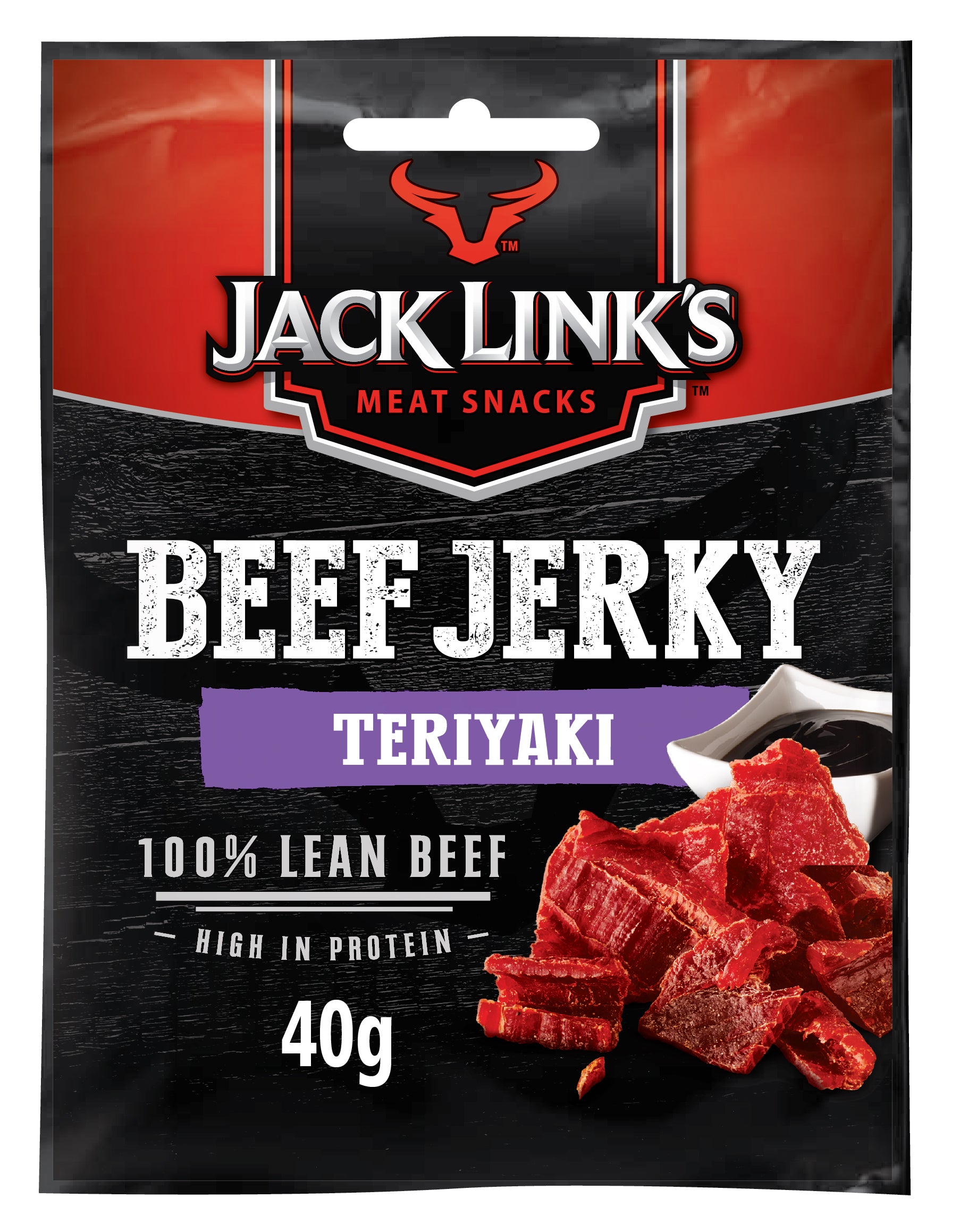 Jack Link's Beef Jerky Teriayki maustettuja ja kuivattuja naudanlihasuikaleita 40g