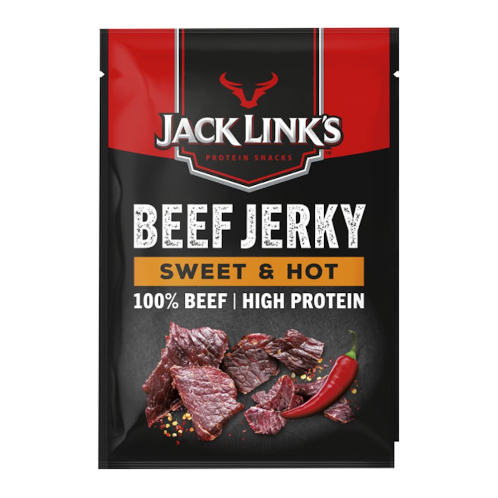 Jack Link's Beef Jerky Sweet&Hot, maustettuja ja kuivattuja naudanlihasuikaleita 60g