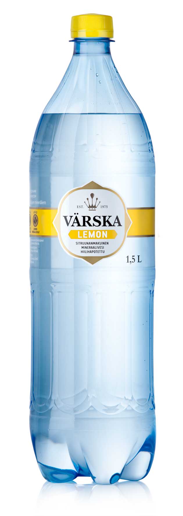 Värska Citron, sitruunanmakuinen mineraalivesi, hiilihapollinen 1,5L PET