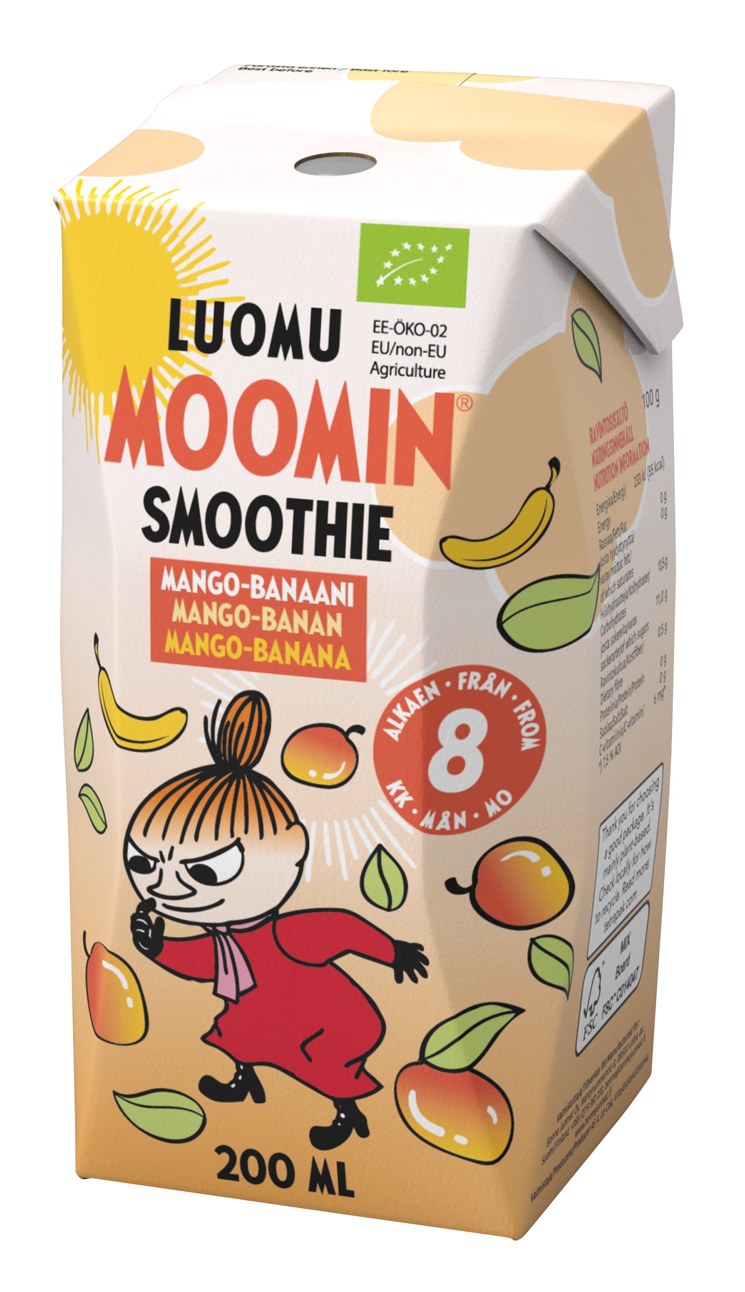 Moomin mango banaani smoothie luomu 200ml