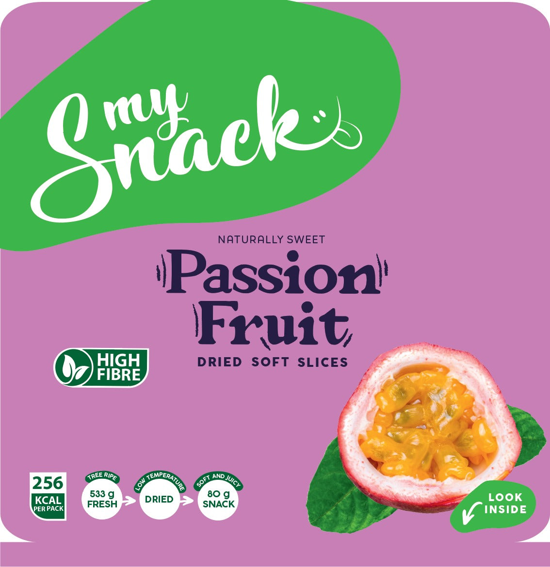 MySnack kuivattu pehmeä passionhedelmä SP 80g