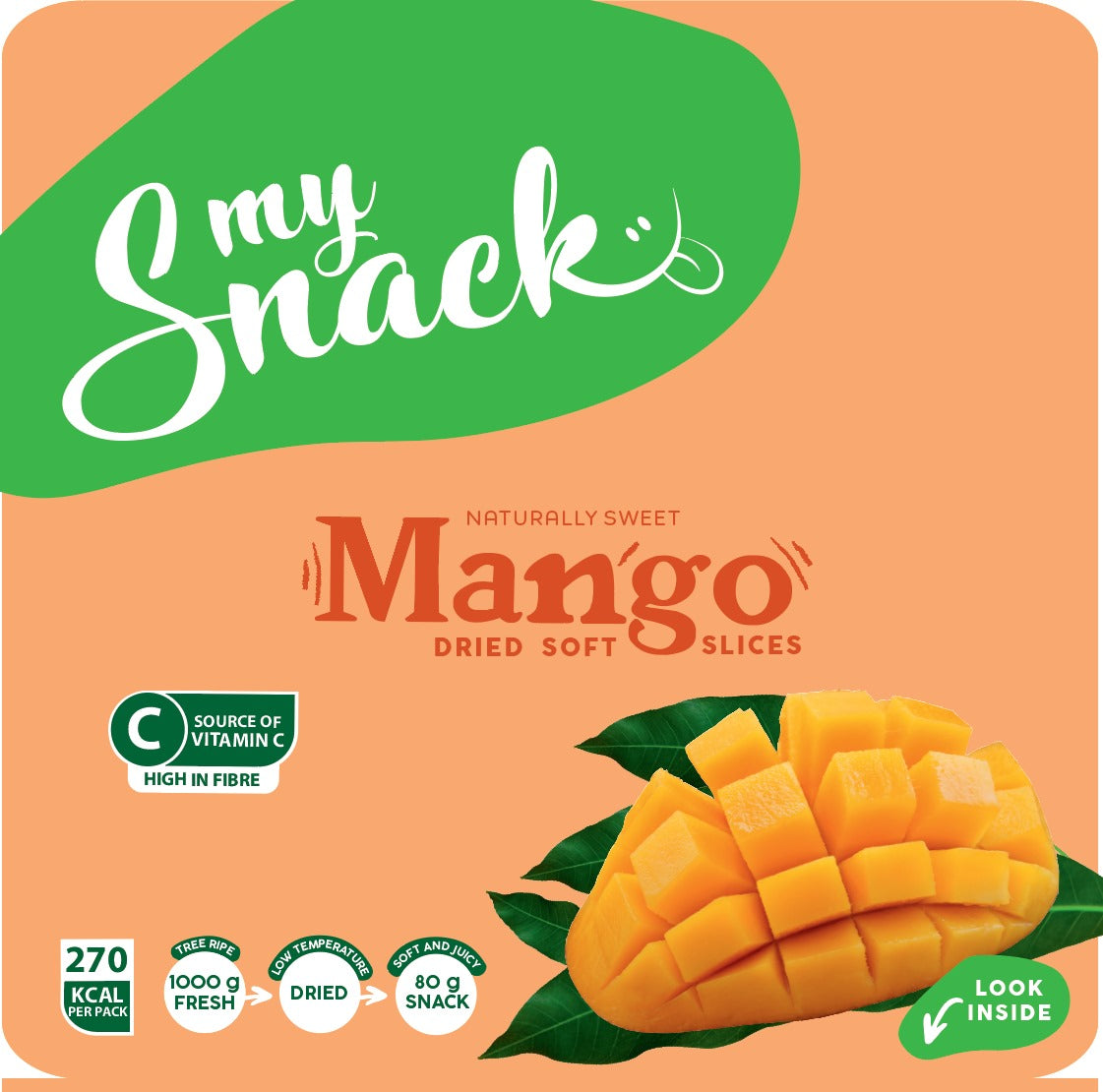 MySnack kuivattu pehmeä mangue SP 80g