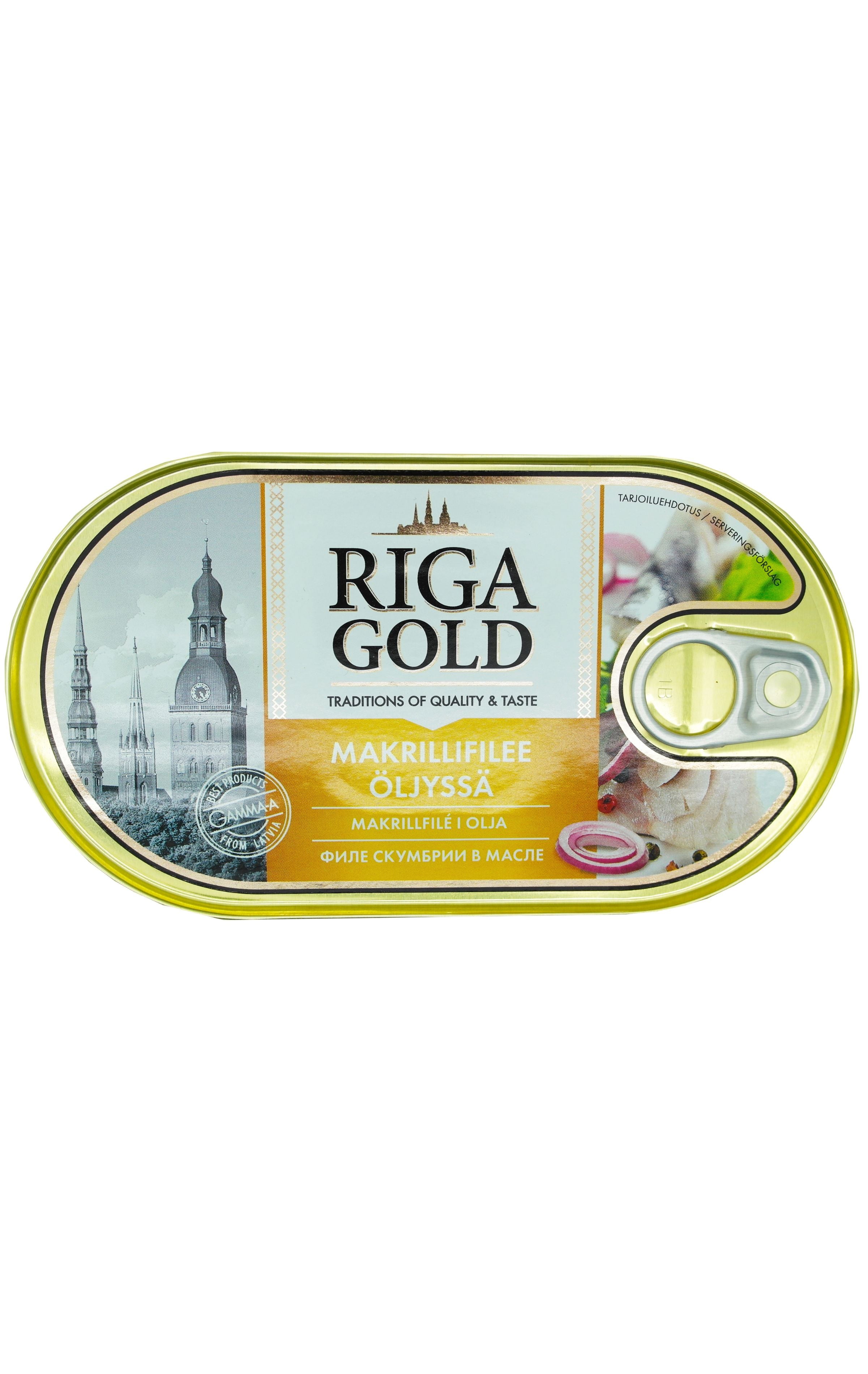 Riga Gold Makrillifilee öljyssä 190g/114g