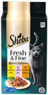 Sheba Fresh&Fine Sekoitus kanaa, kalkkunaa ja lohta kastikkeessa MSC 6x50g