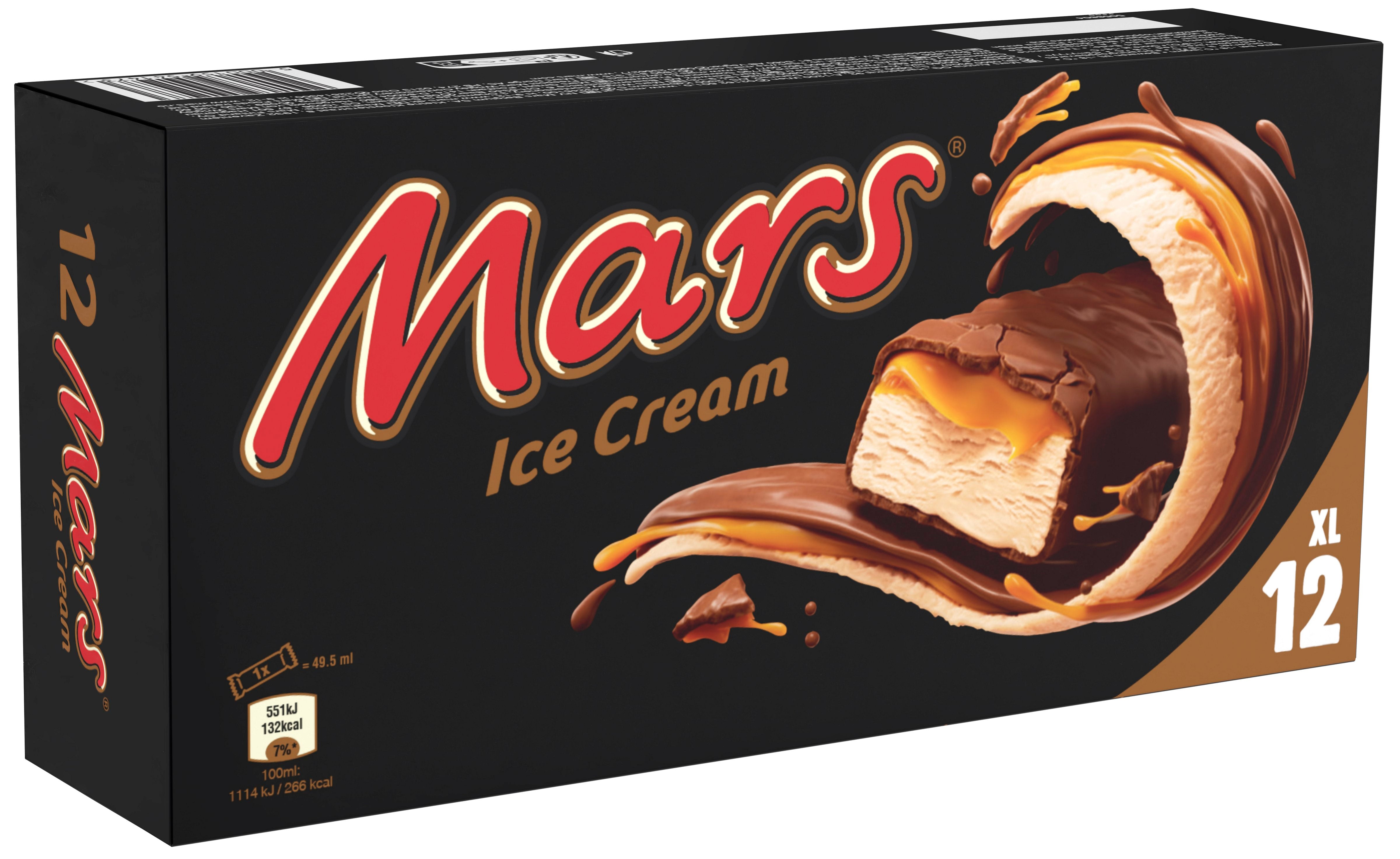 Mars 12-pack jäätelöpatukat 480g/594ml (12 x 40 g)