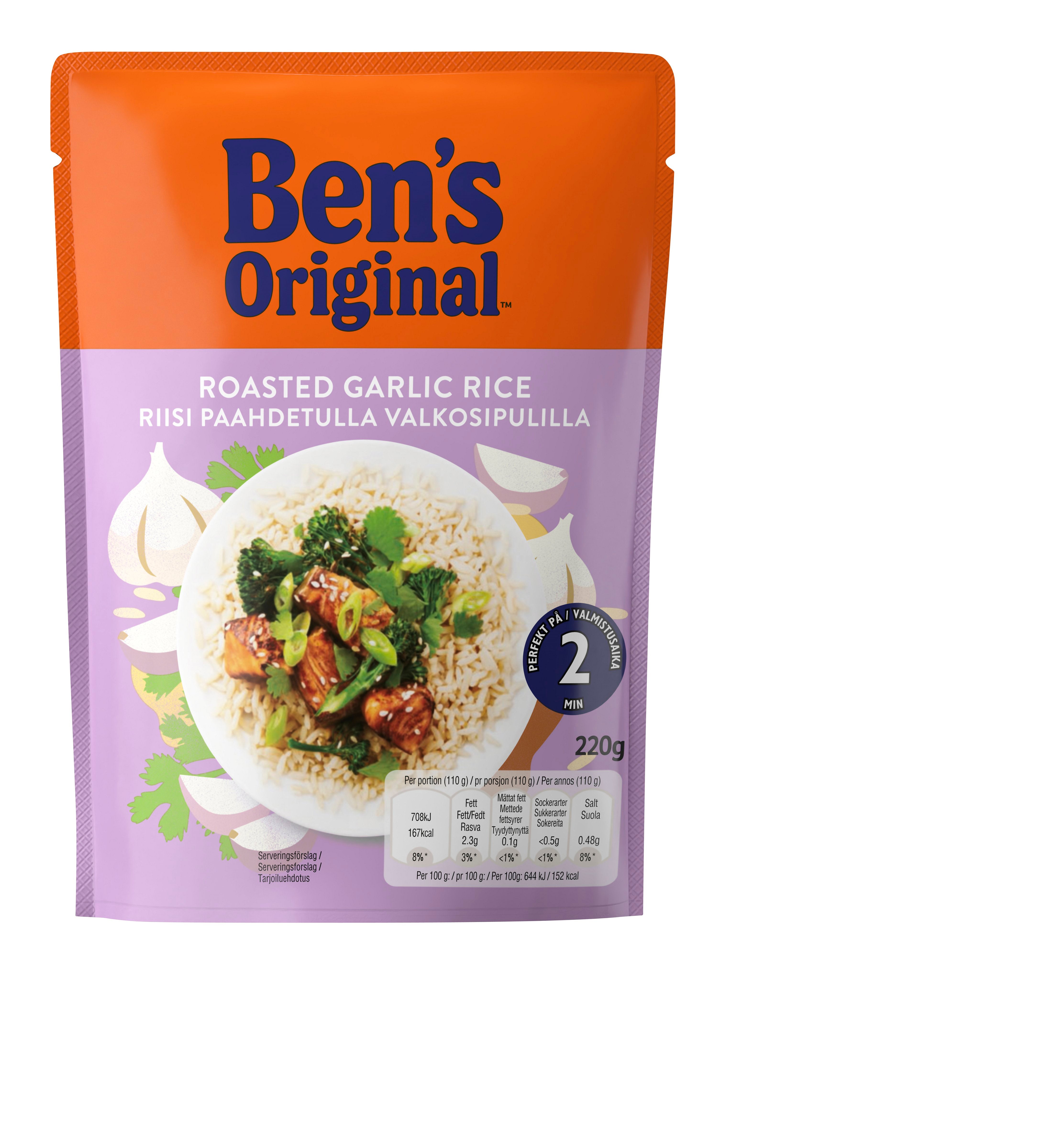 Ben's Original Valmisriisi paahdetulla valkosipulilla 220g