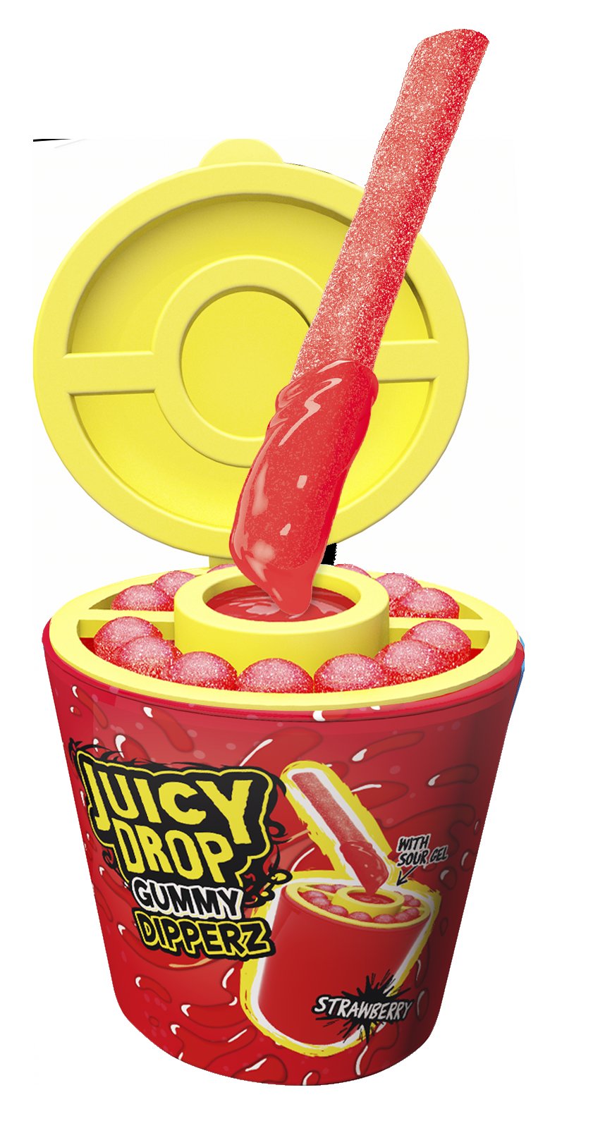 Bazooka Juicy Drop Gummy Dipperz Karkkitikku kirpeällä geelillä 96g