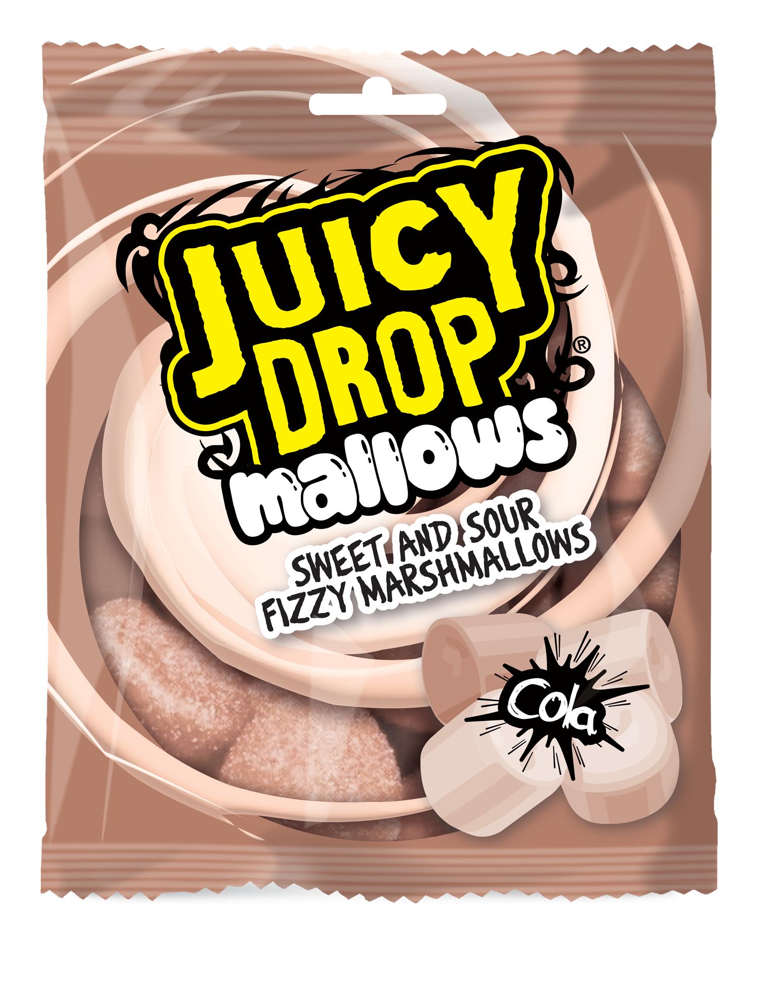 Bazooka Juicy Drop Mallows colanmakuisia vaahtokarkkeja kirpeällä päällysteellä 100g