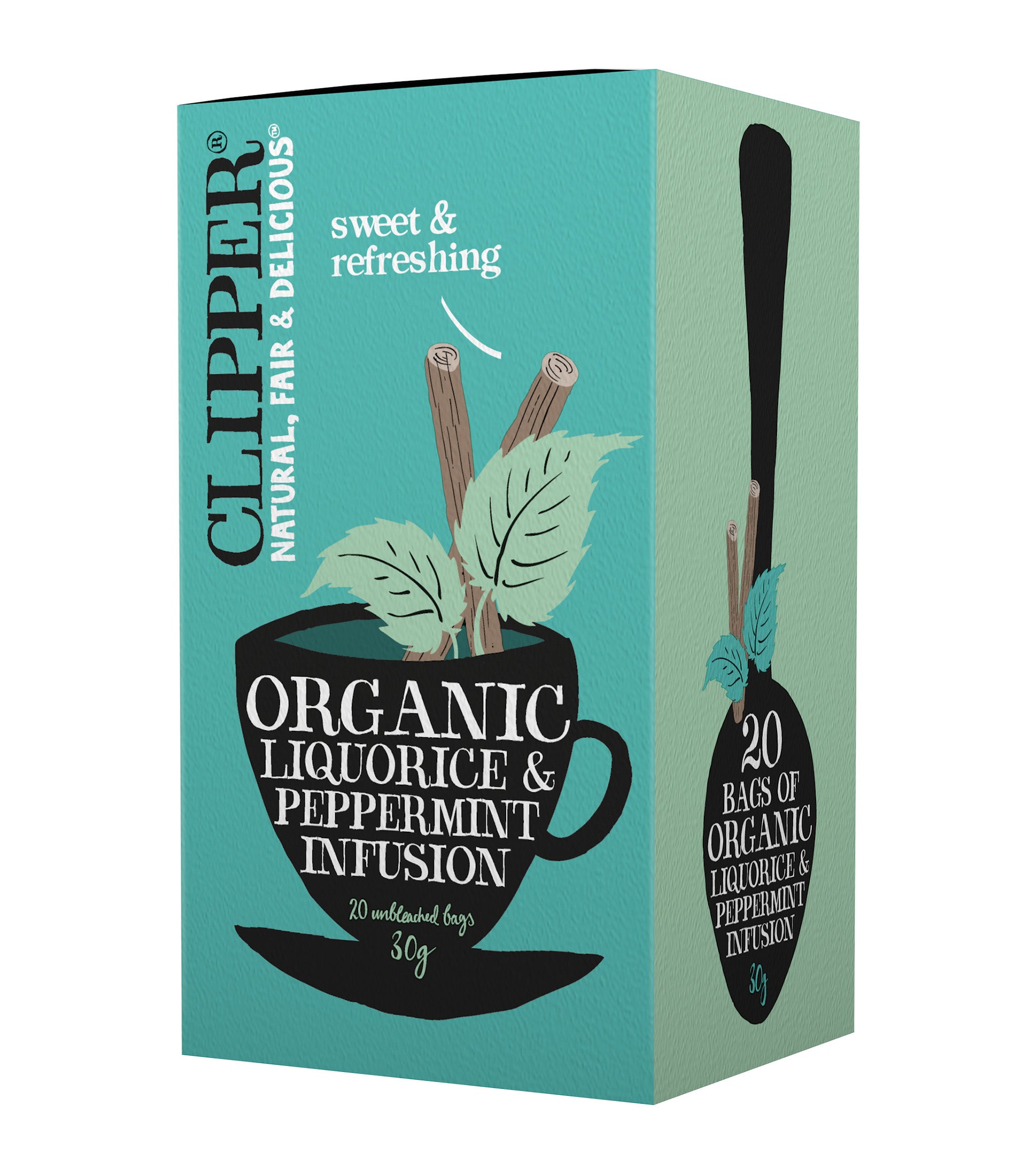 Clipper luomu lakritsa-piparminttu yrttihauduke 30g / 20 pussia