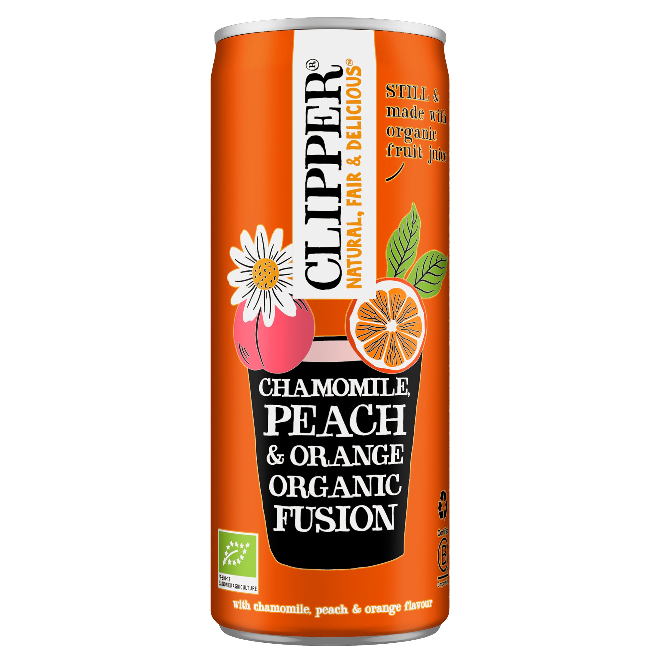 Clipper Luomu Hiilihapoton juoma Kamomilla, persikka & appelsiini 250ml