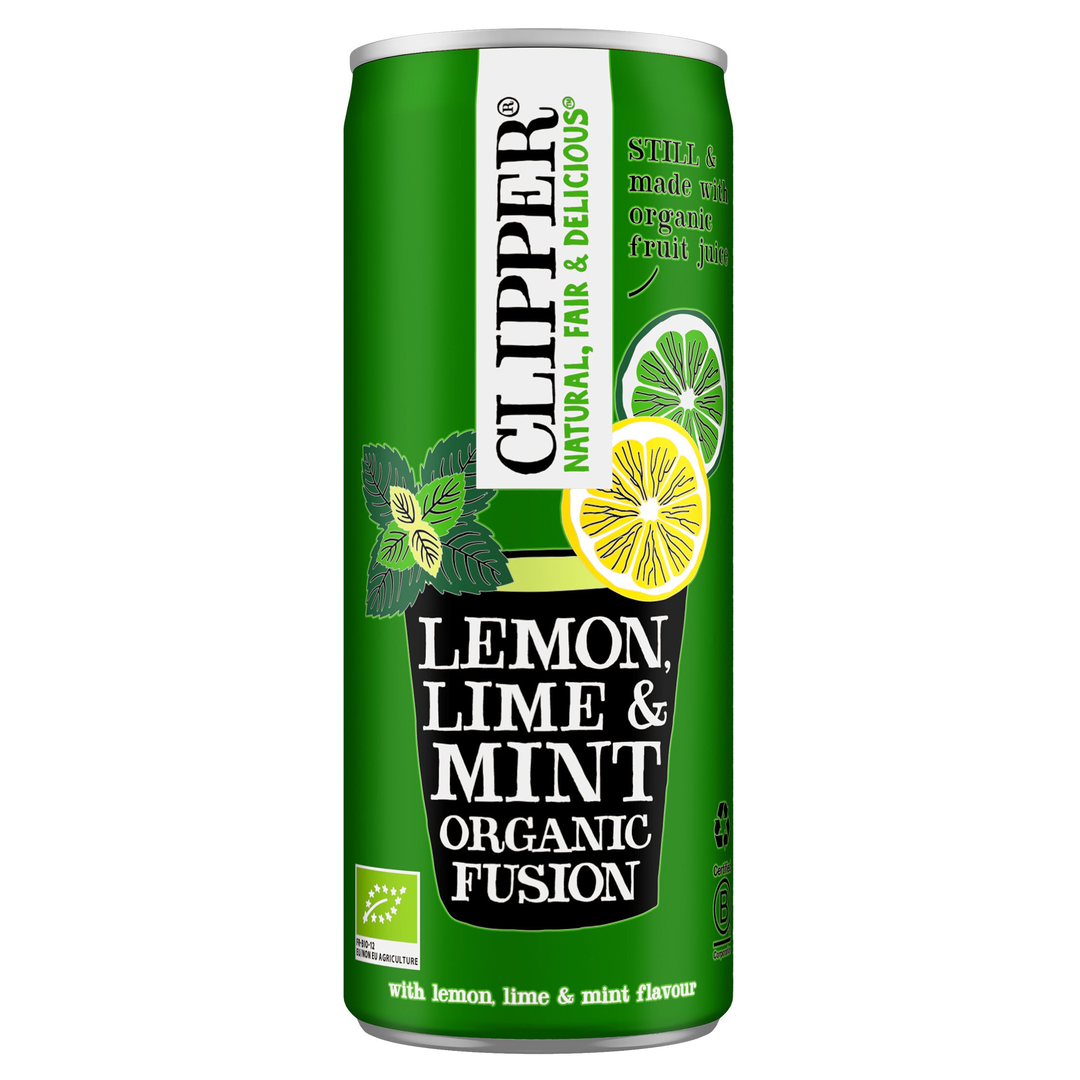 Clipper Luomu Hiilihapoton juoma Sitruuna, lime & minttu 250ml