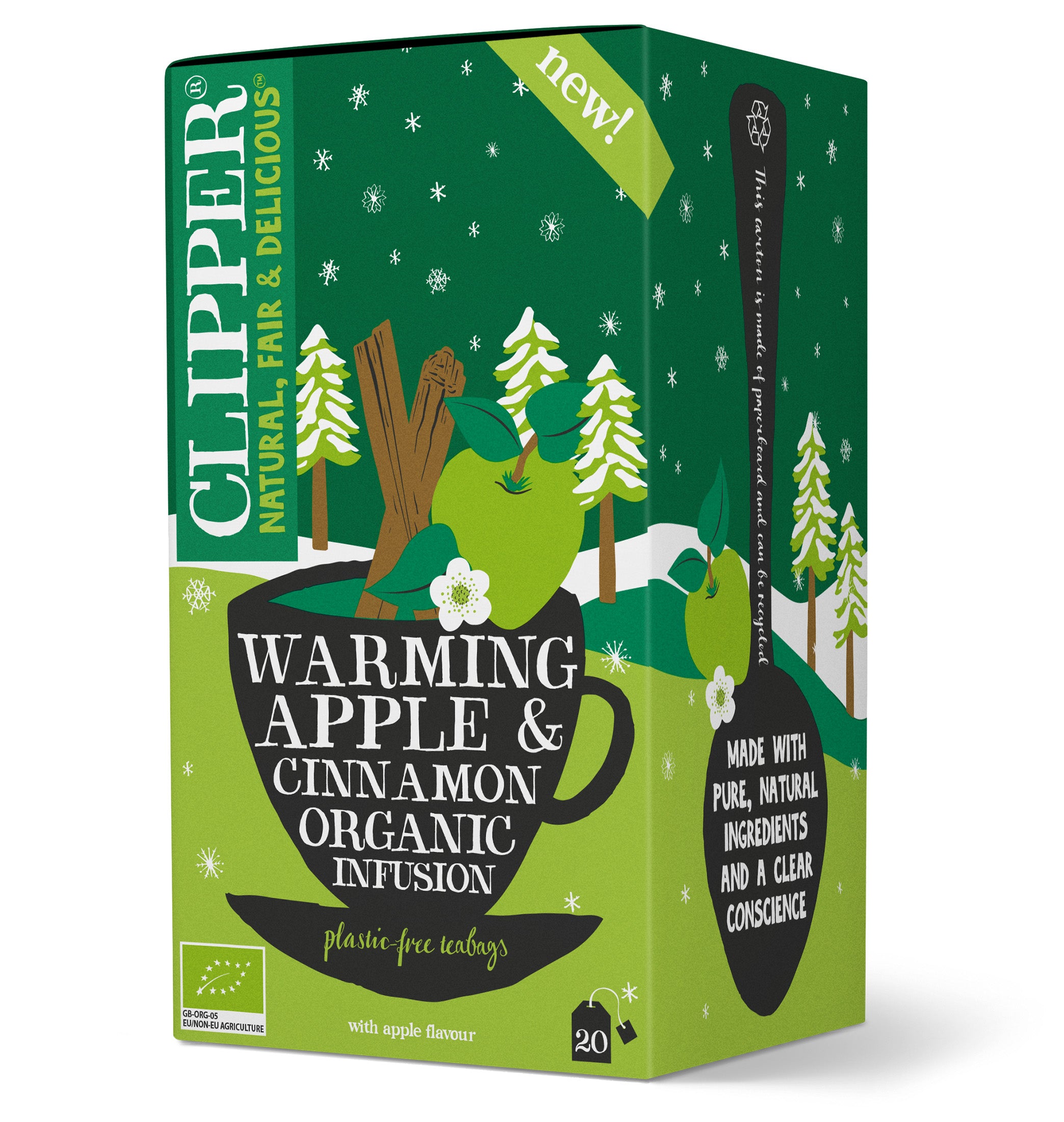 Clipper Luomu Omenaa ja kanelia sisältävä maustettu hauduke 20ps / 40g