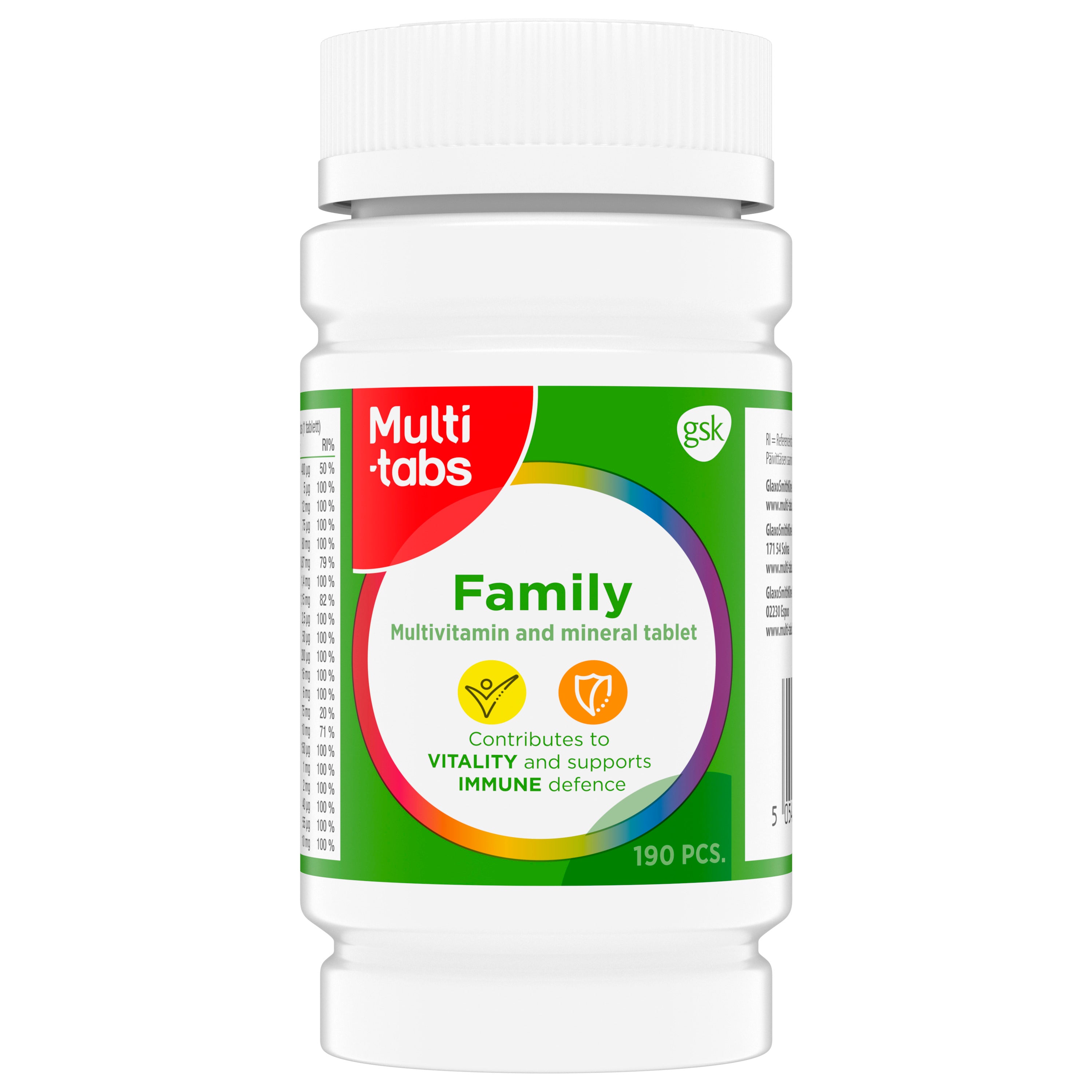 Multi-tabs Family Monivitamiini 190 tablettia