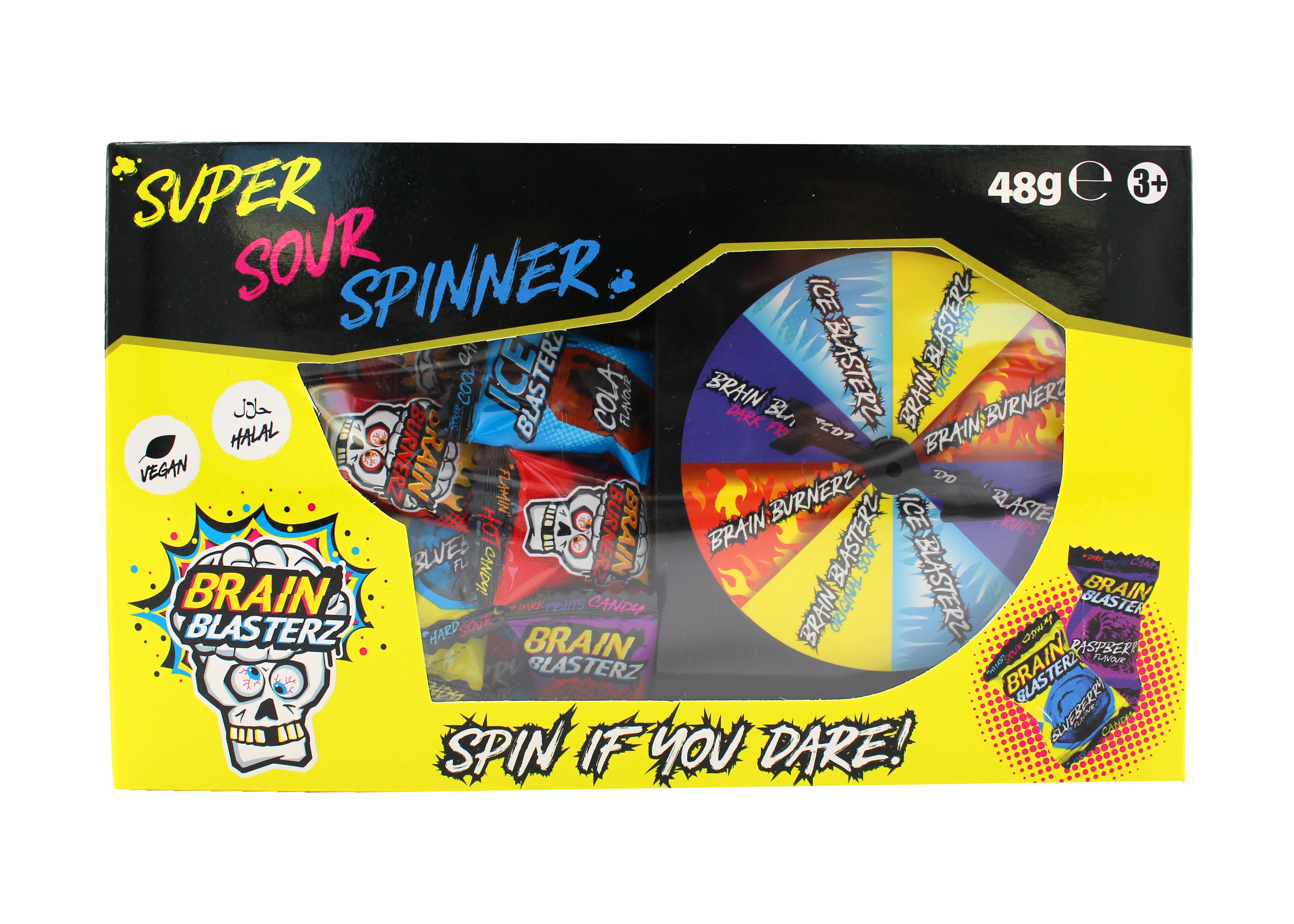 Brain Blasterz Super Sour Spinner Game Kirpeä Makeispeli 48g