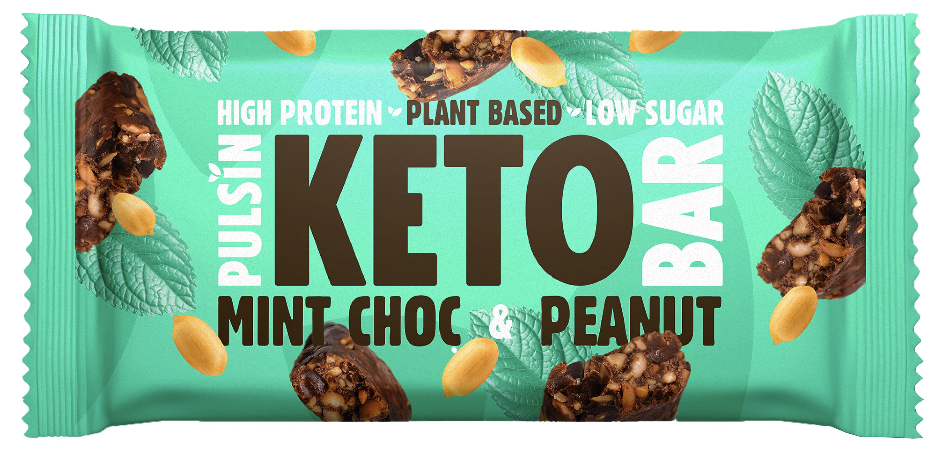 Pulsin Minttusuklaa & maapähkinä keto-proteiinipatukka 50g