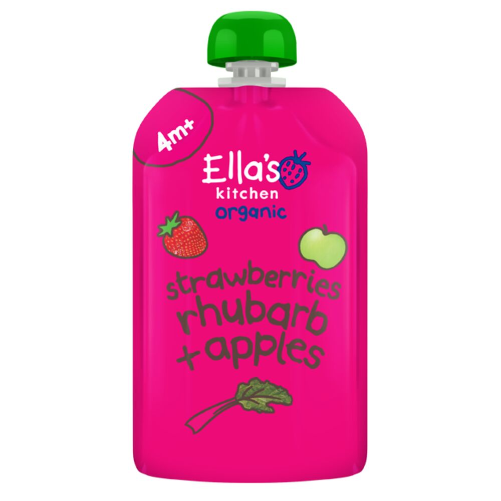 Ella's Kitchen Mansikka-raparperi-omenasose alkaen 4kk LUOMU 120g