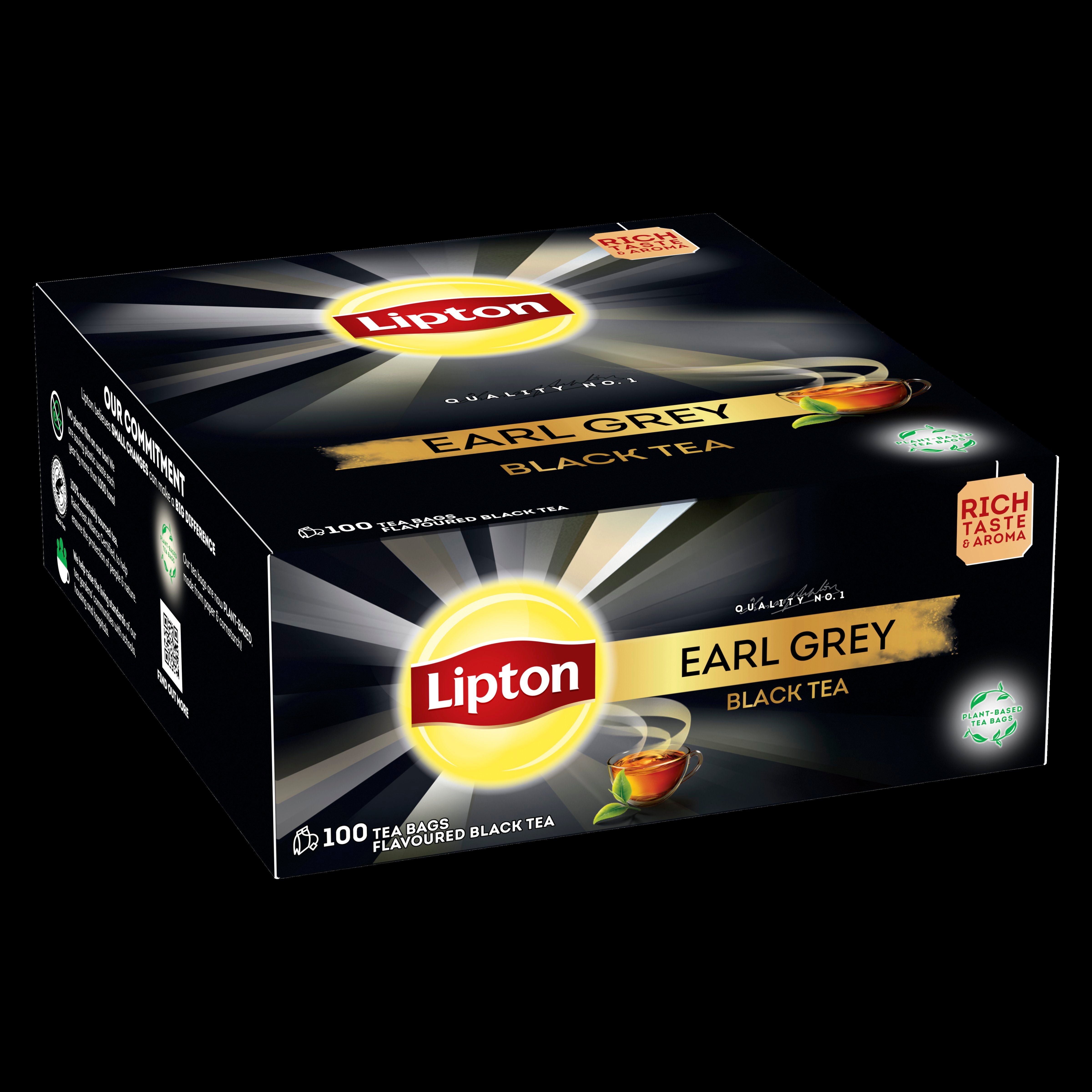 Lipton 100ps Earl Grey musta tee