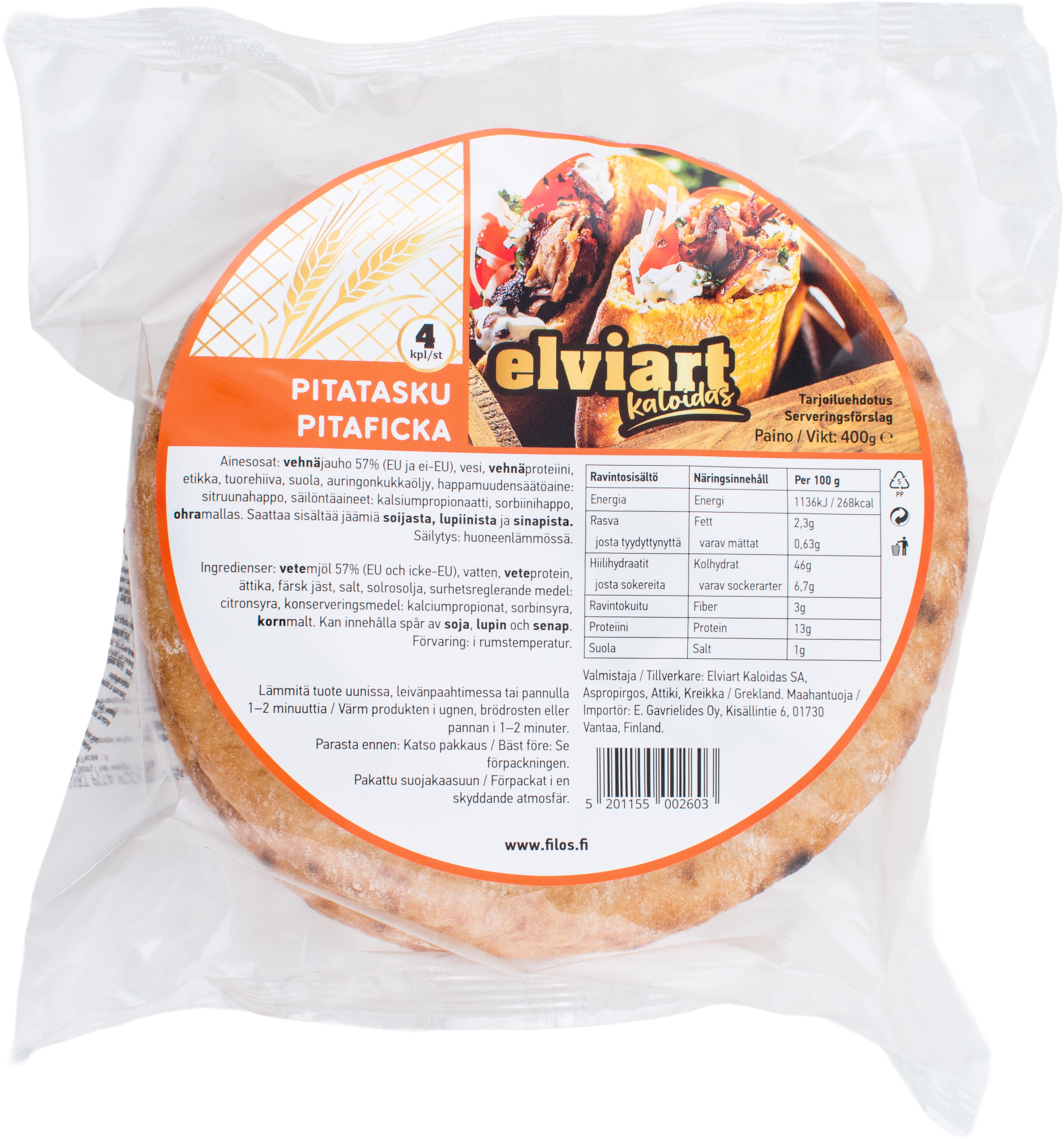 Elviart pitatasku 4x100g