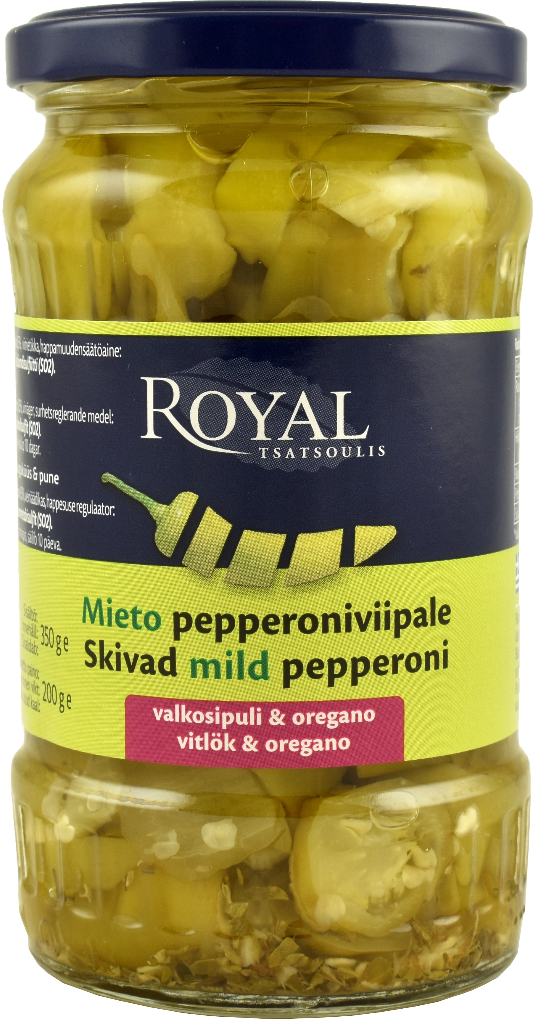 Royal 350/200g mieto pepperoniviipale valkosipuli ja oregano